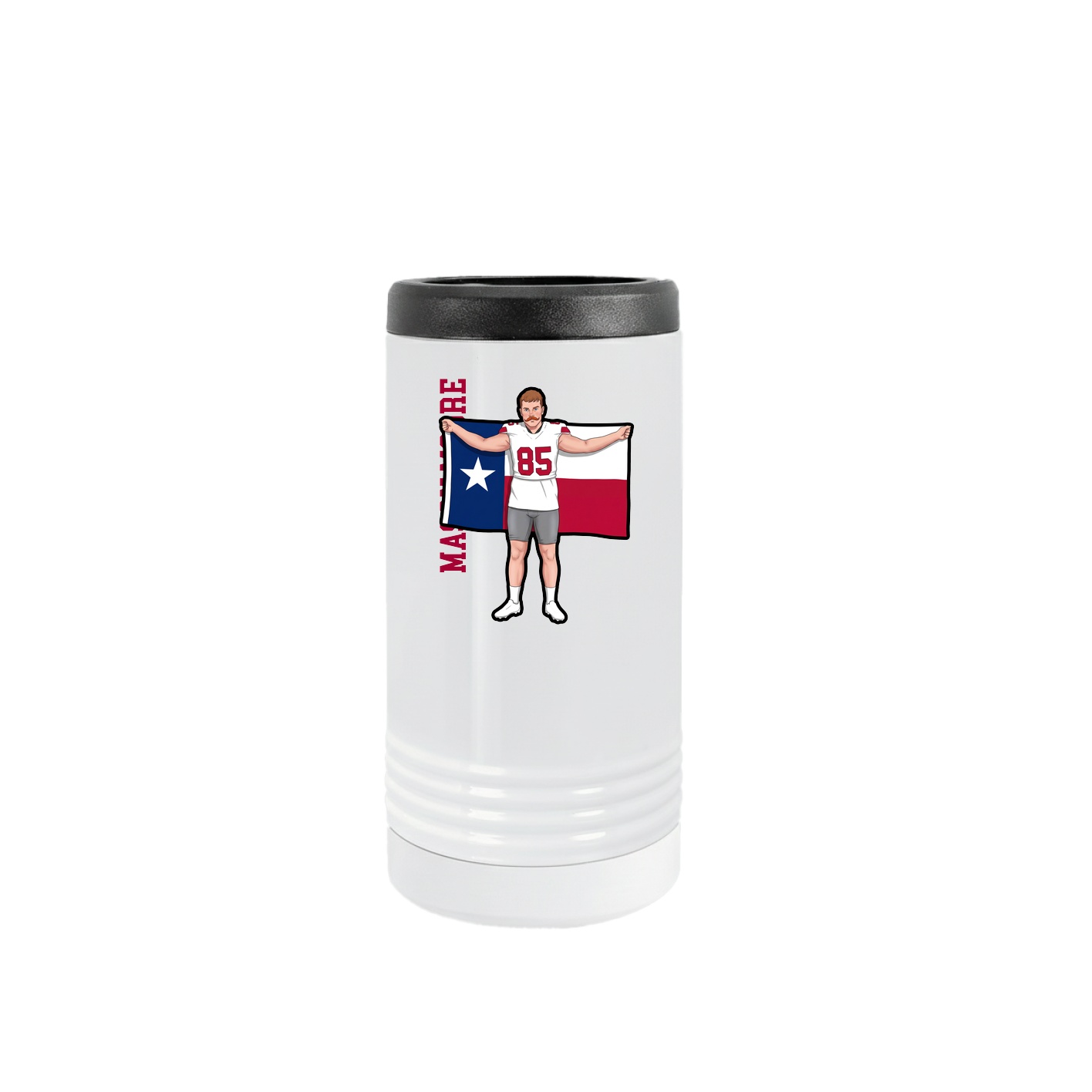 Slim Beverage Holder — Name Vertical in White
