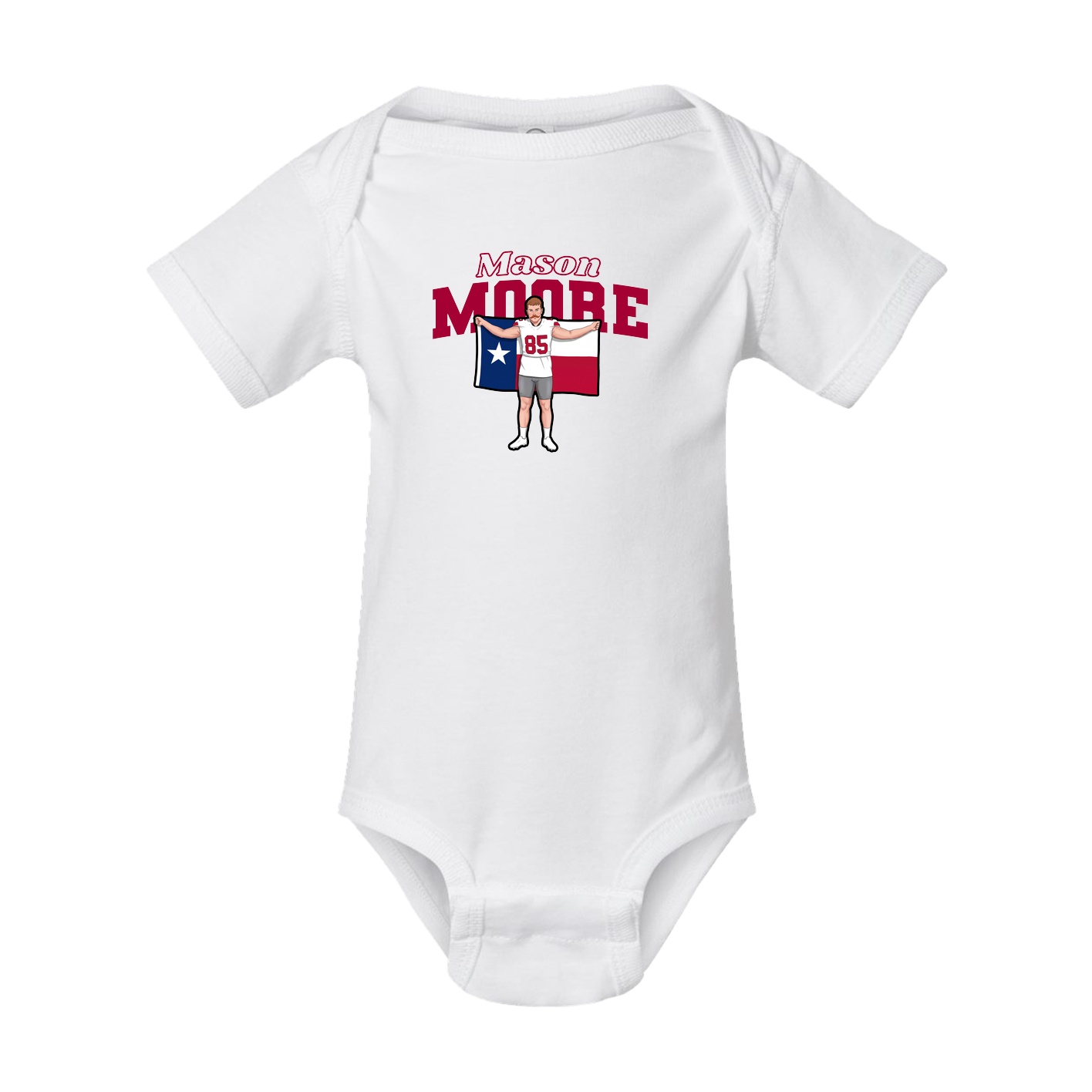 Baby Onesie — Name Arch in White