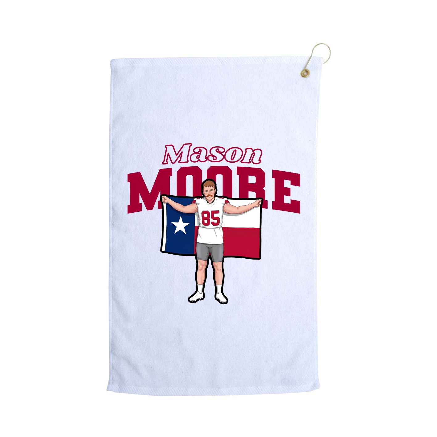 Golf Towel — Name Arch in White