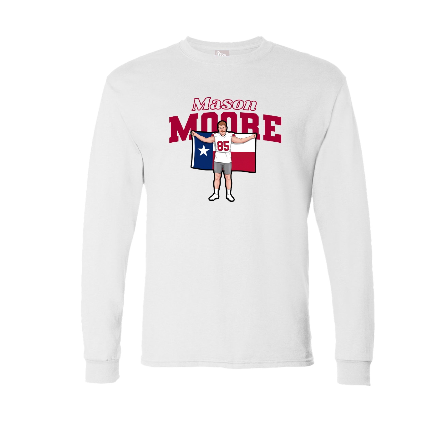 Long Sleeve Tee — Name Arch in White