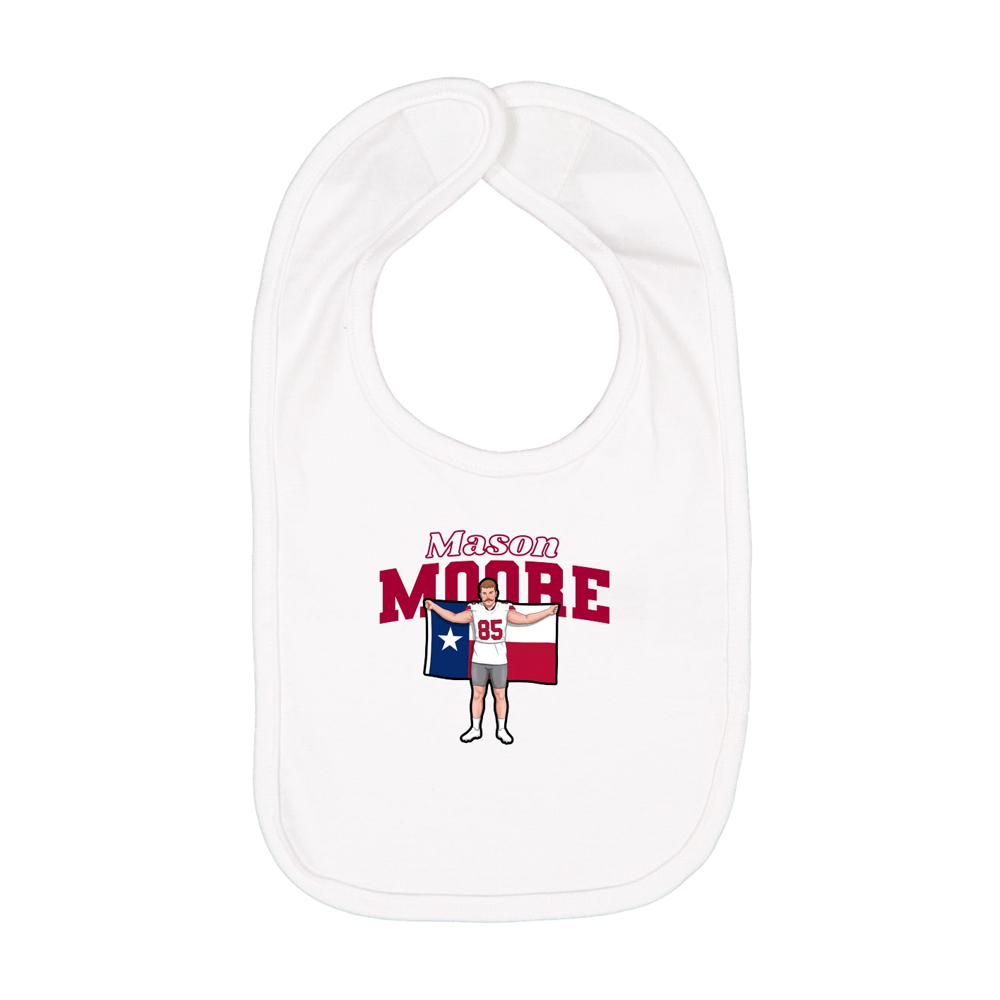 Infant Bib — Name Arch in White