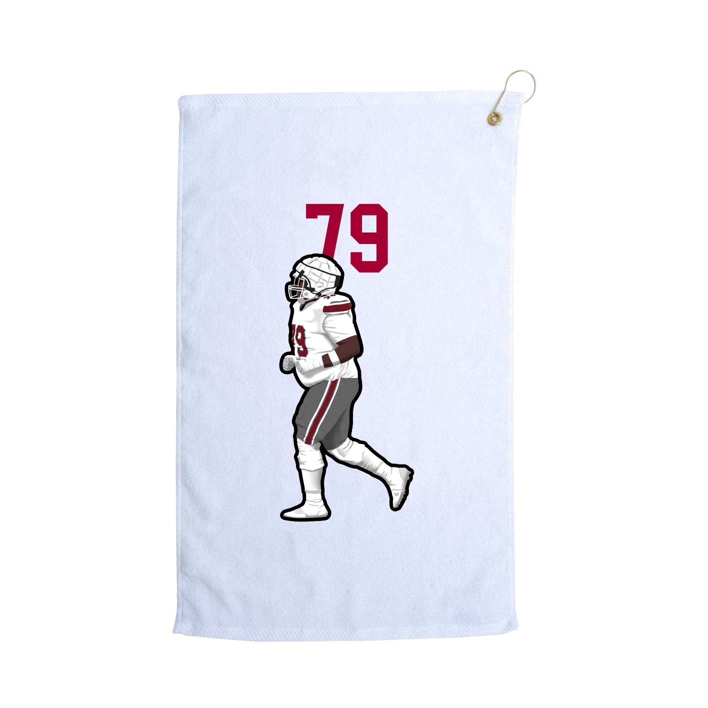 Golf Towel — Number Top in White