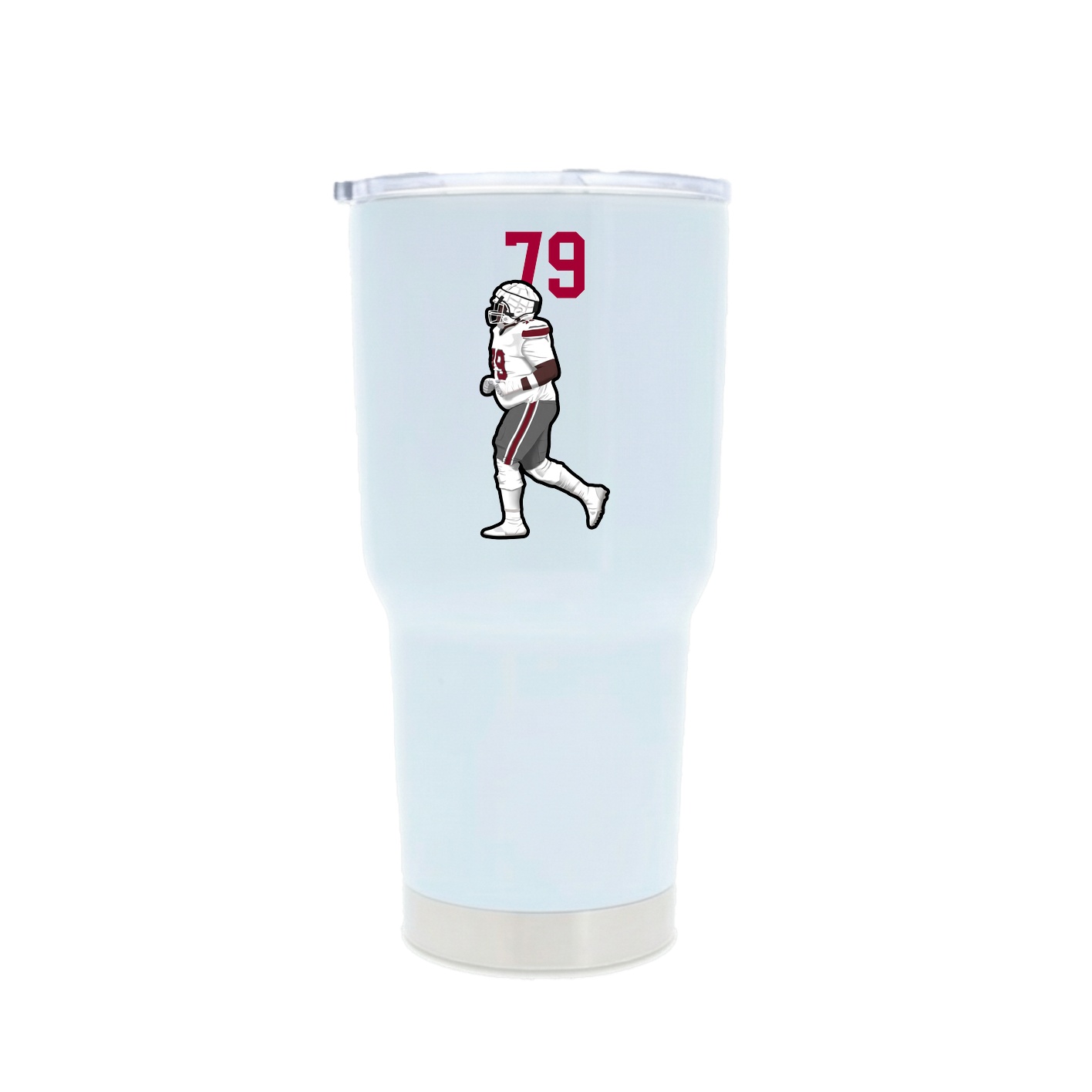 30oz Stainless Steel Tumbler — Number Top in White