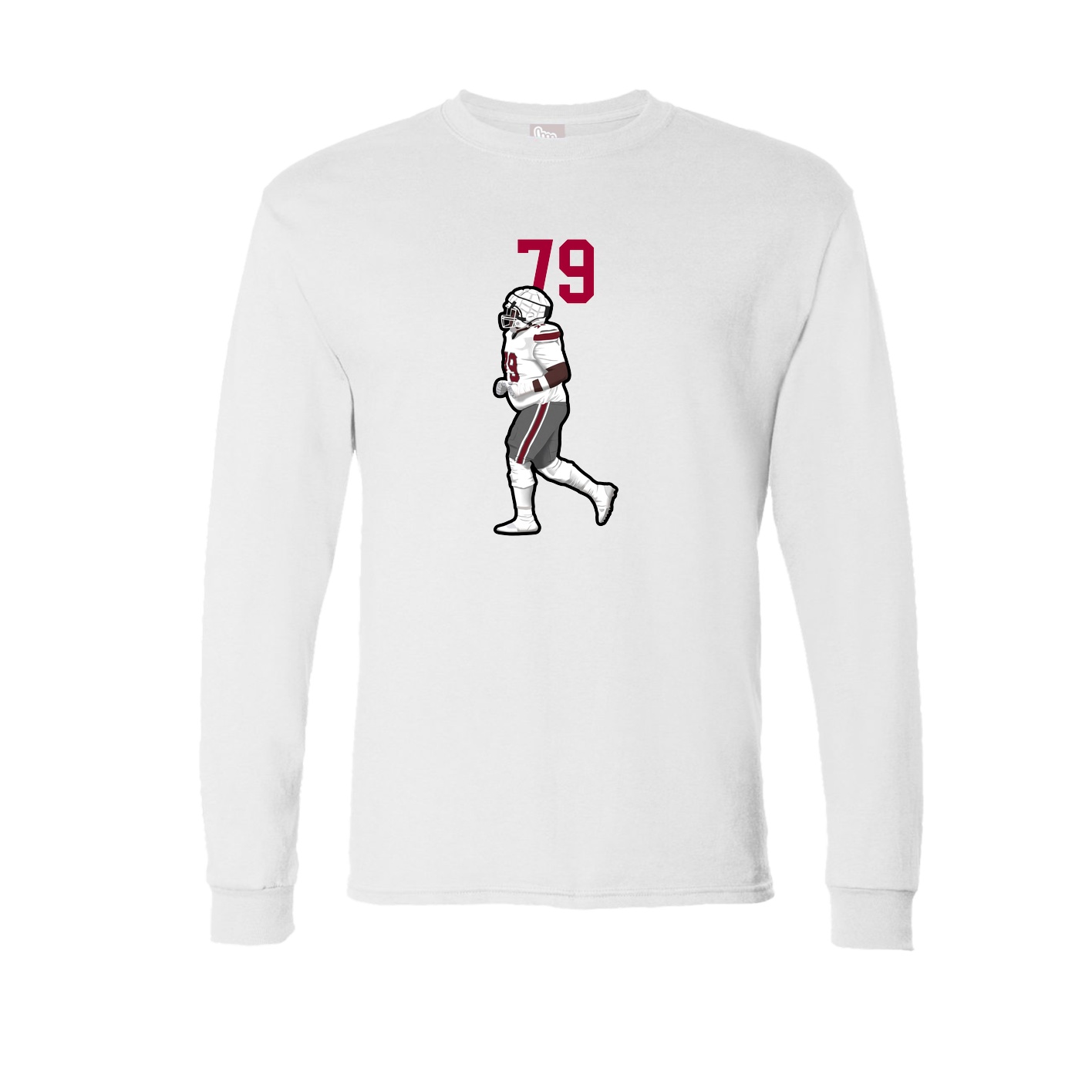 Long Sleeve Tee — Number Top in White
