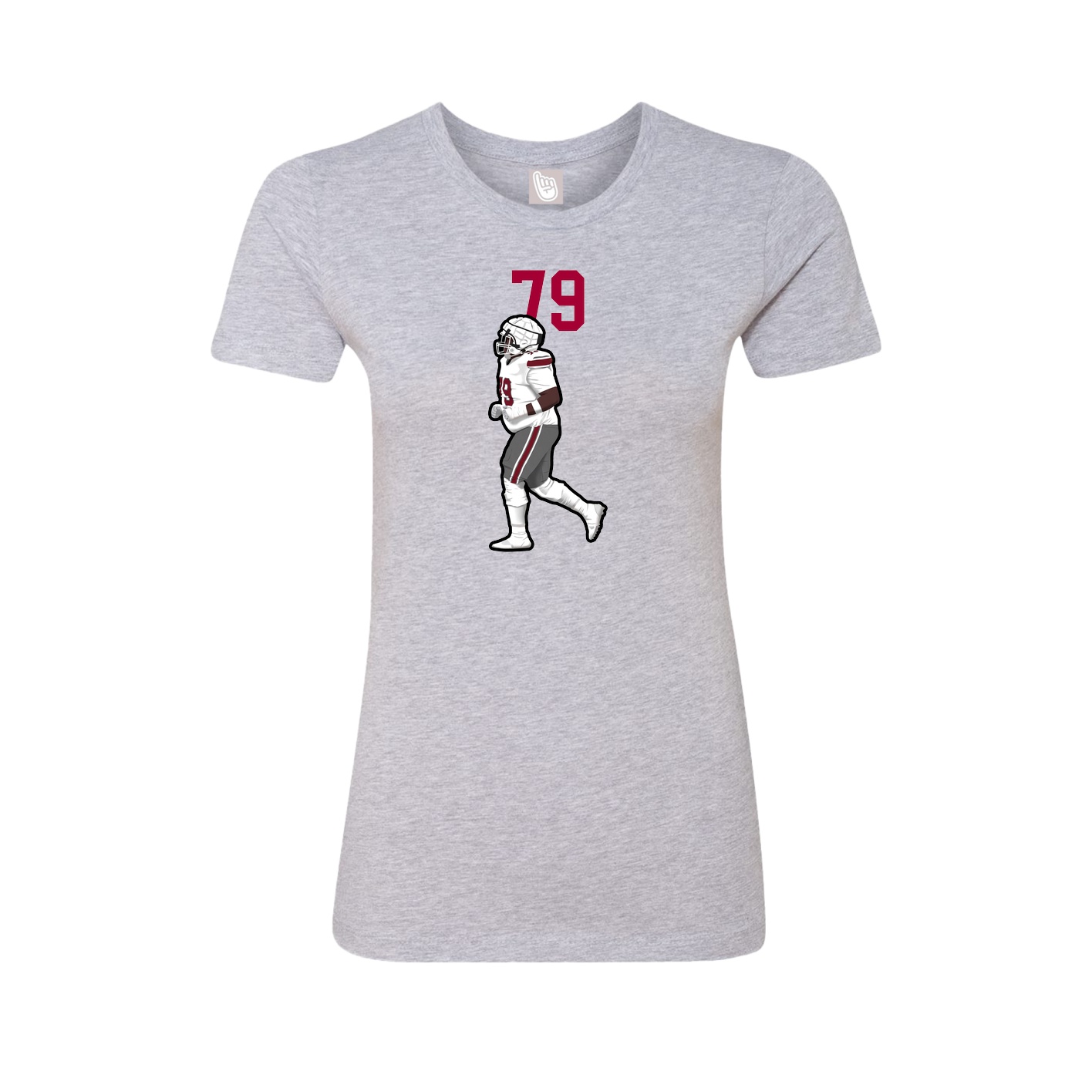 Fitted Women's Tee — Number Top in Grey