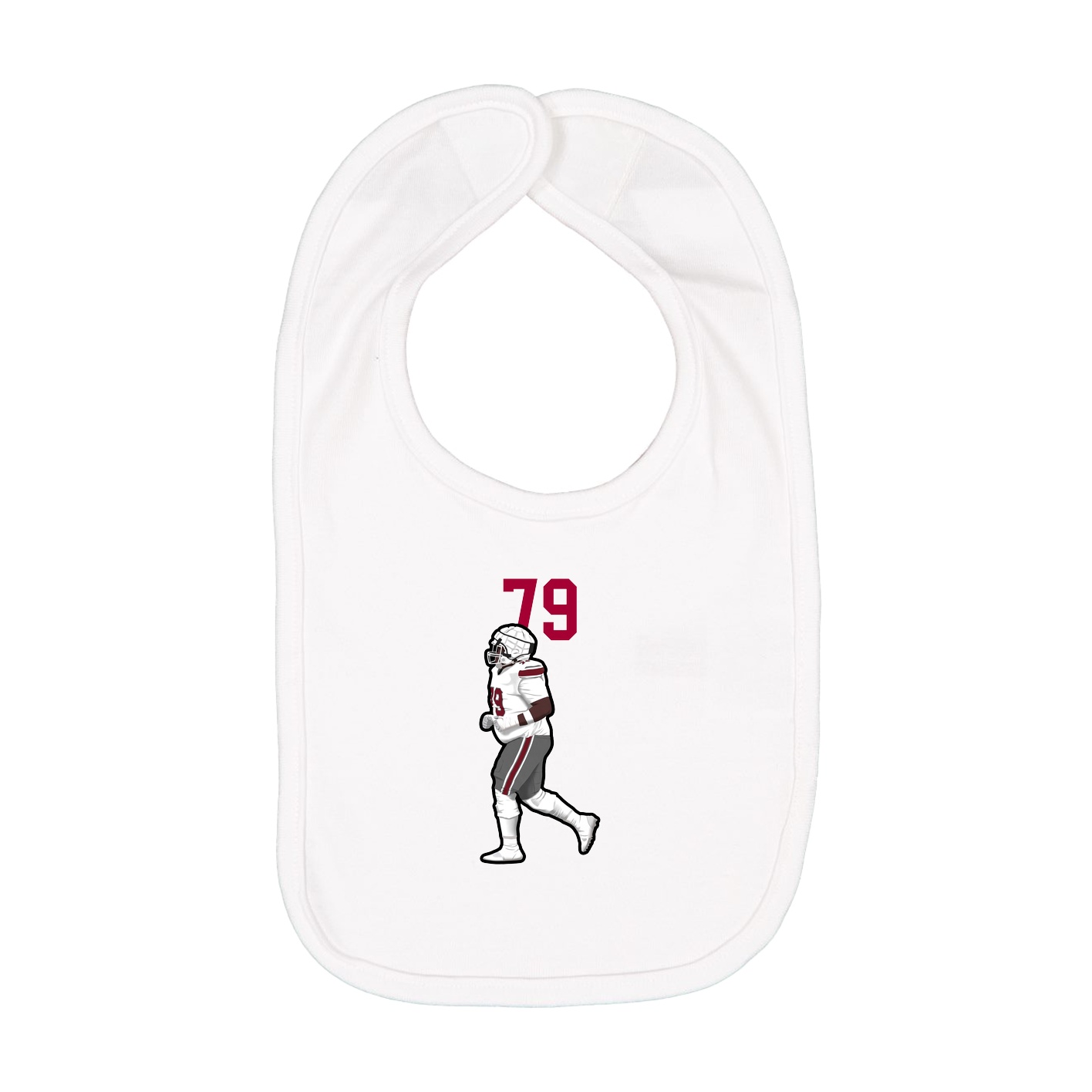 Infant Bib — Number Top in White