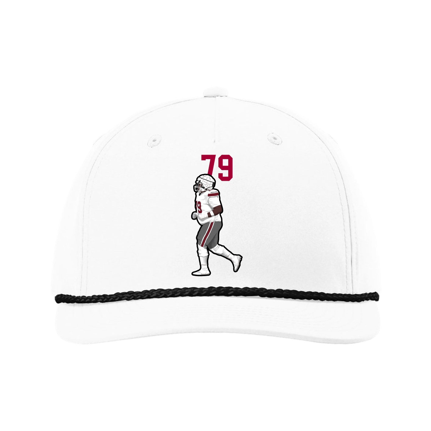 Five-Panel Classic Rope Cap — Number Top in White