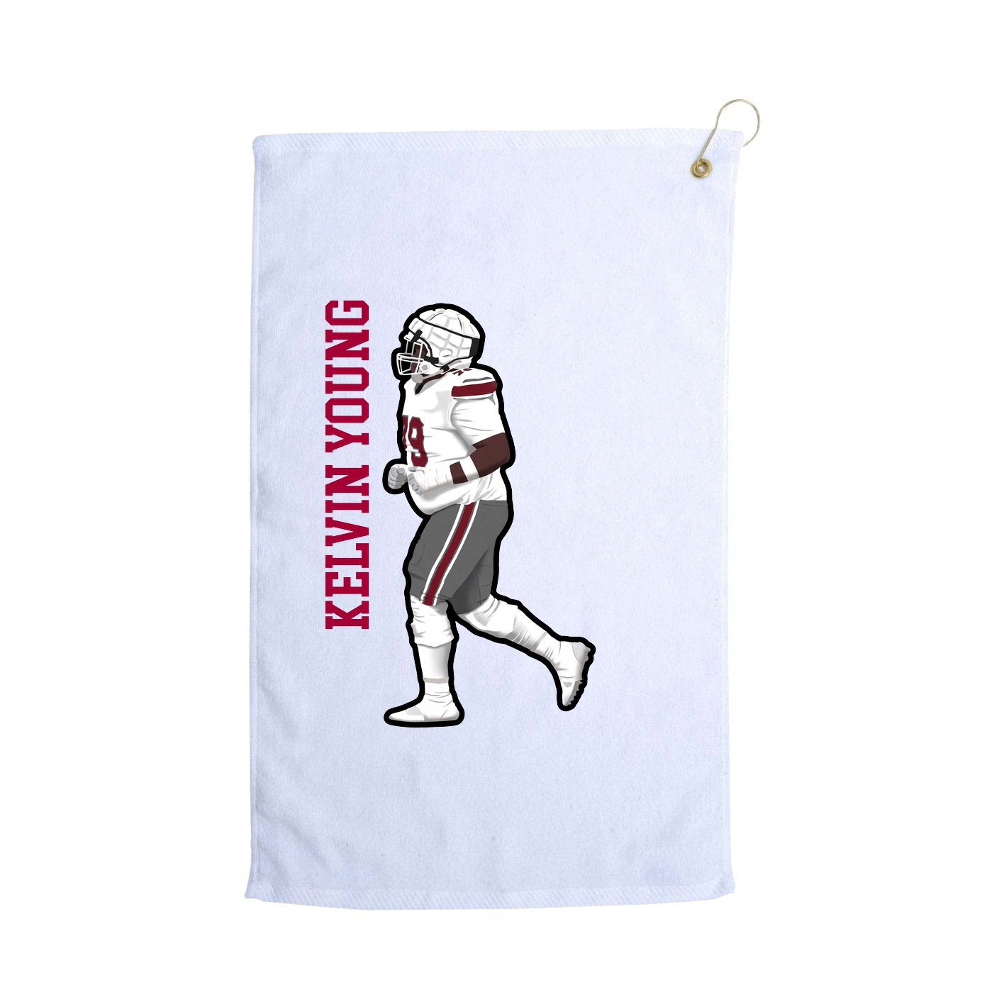 Golf Towel — Name Vertical in White