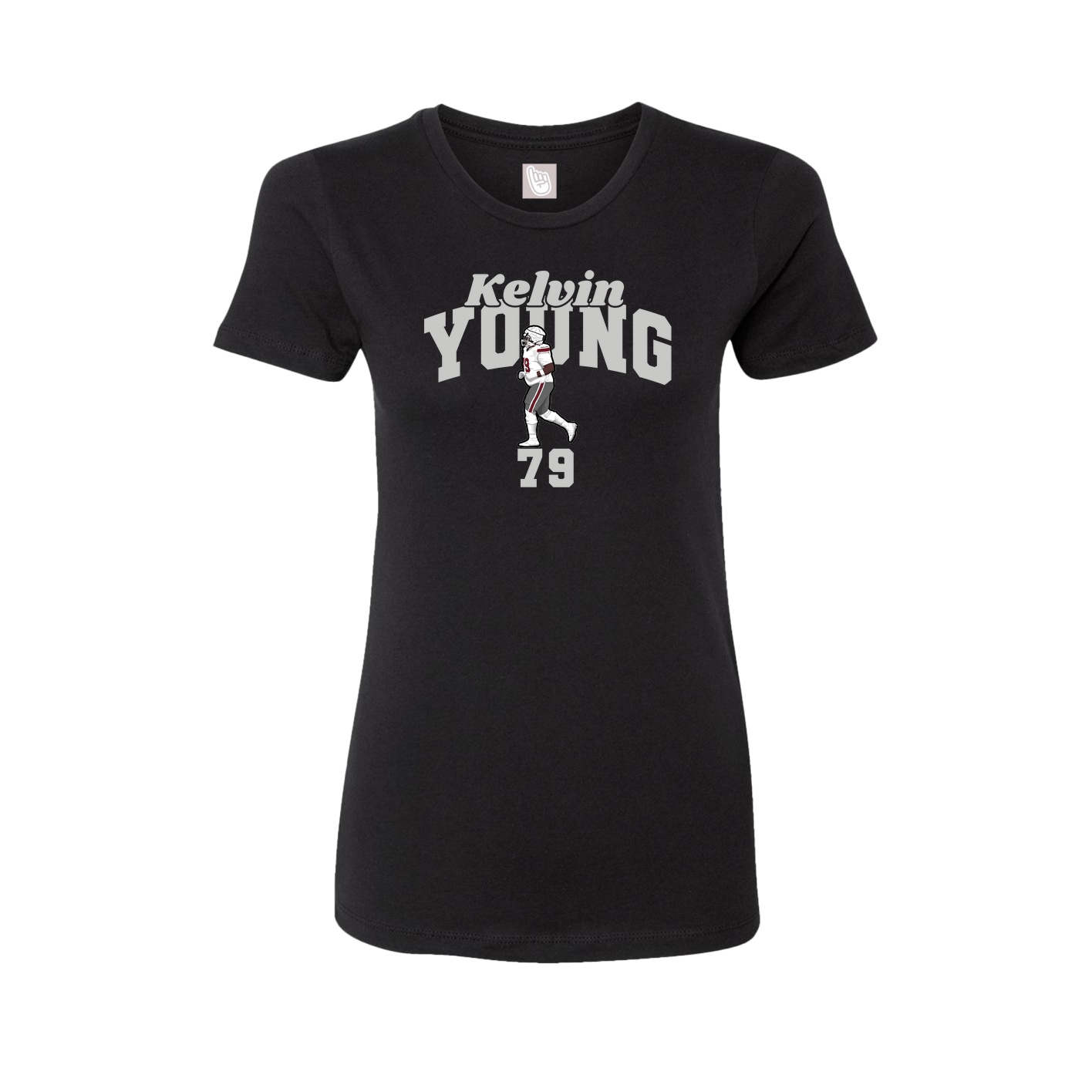 Fitted Women's Tee — Signature Arch in Black