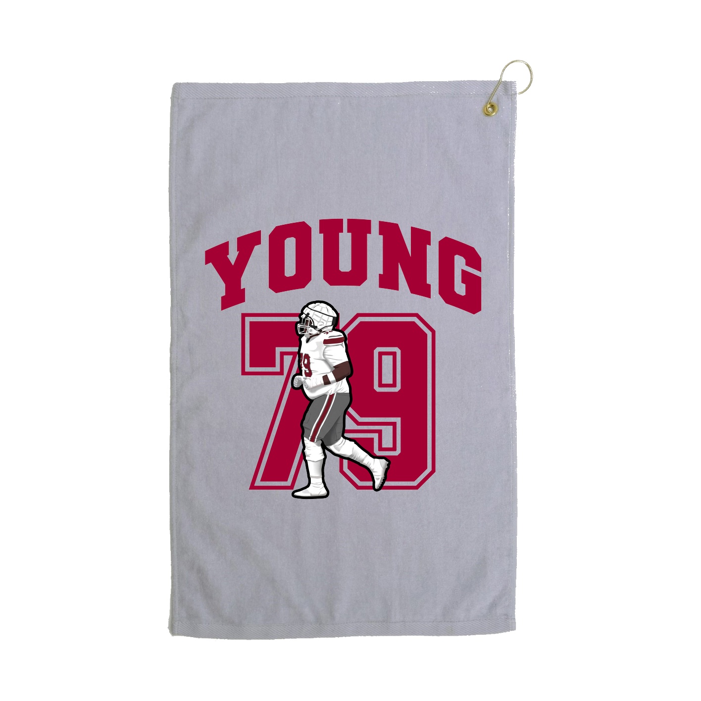 Golf Towel — Number in Grey