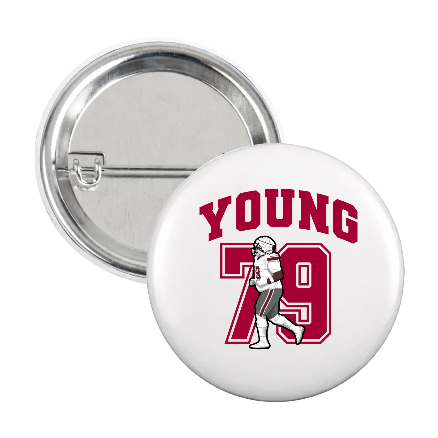 Game Day Button — Number in White