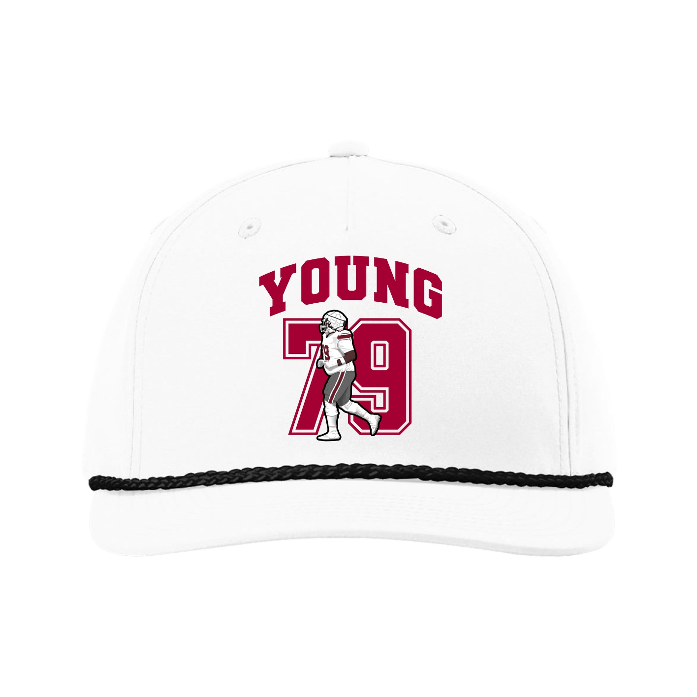 Five-Panel Classic Rope Cap — Number in White