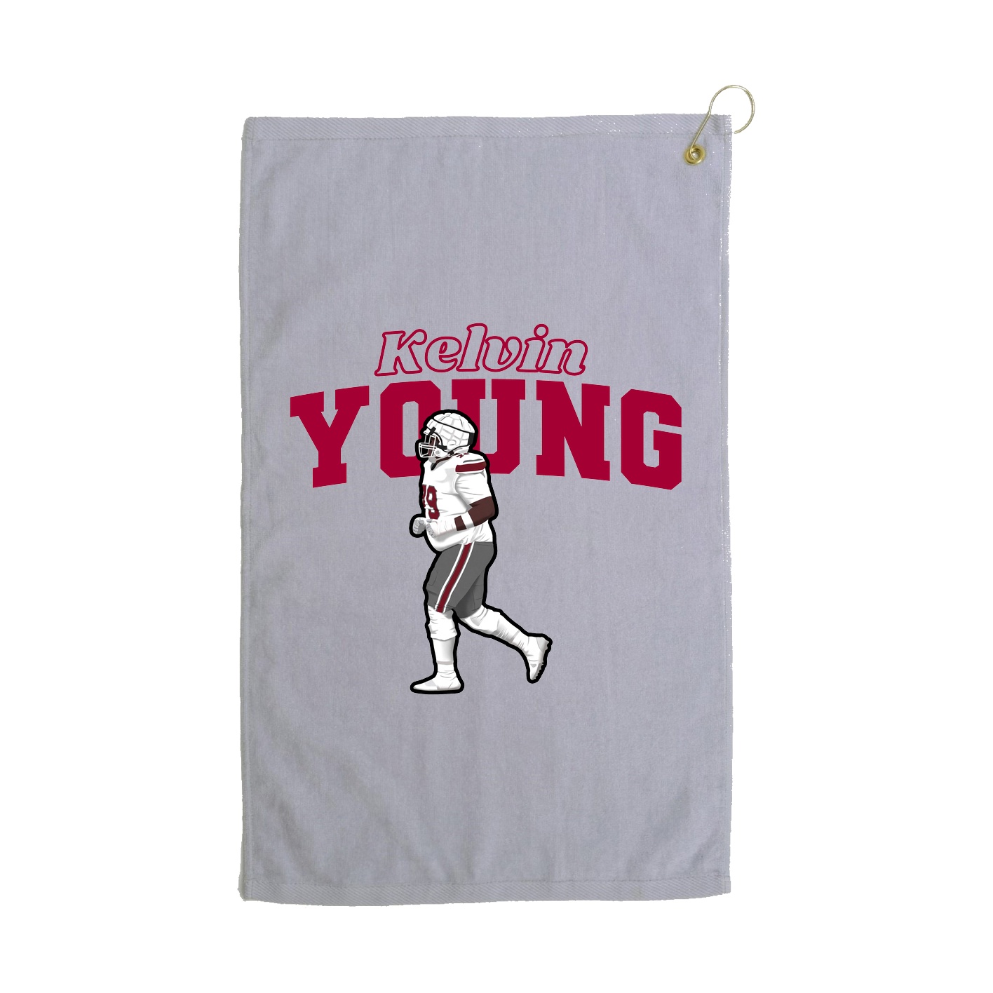 Golf Towel — Name Arch in Grey