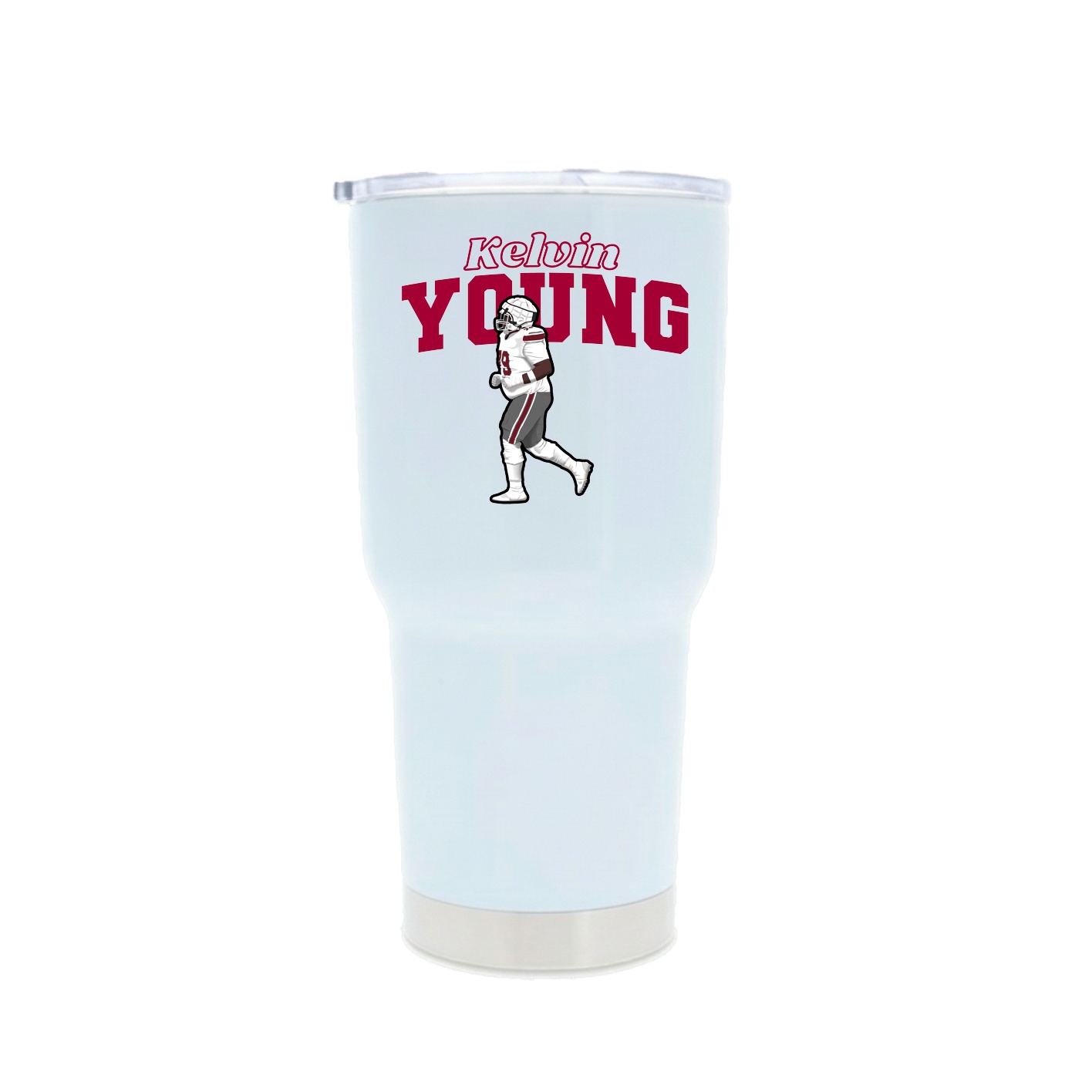 30oz Stainless Steel Tumbler — Name Arch in White