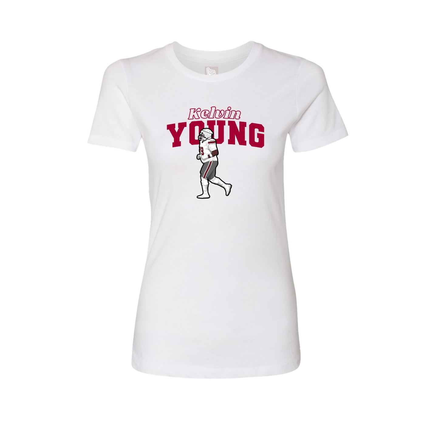 Fitted Women's Tee — Name Arch in White