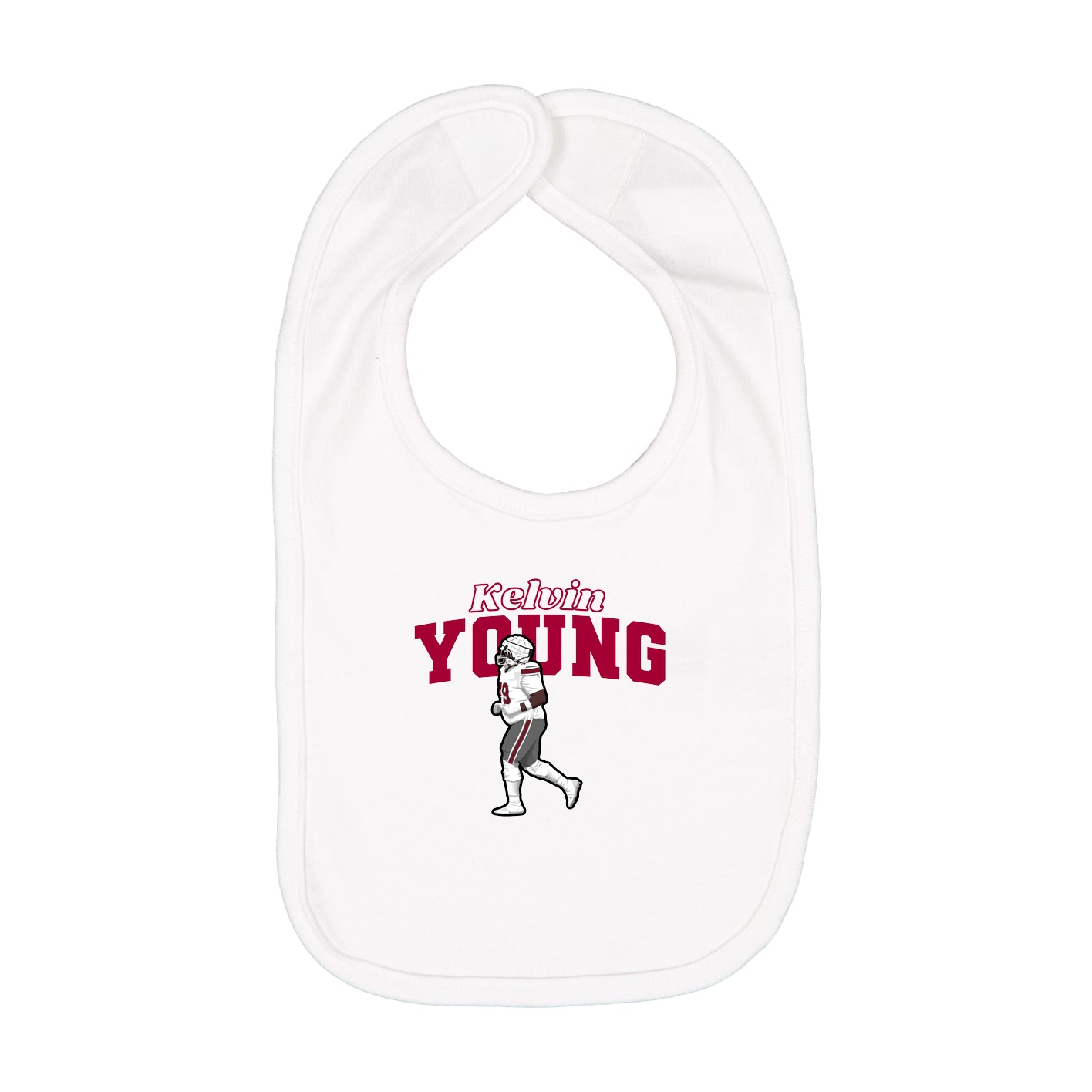 Infant Bib — Name Arch in White