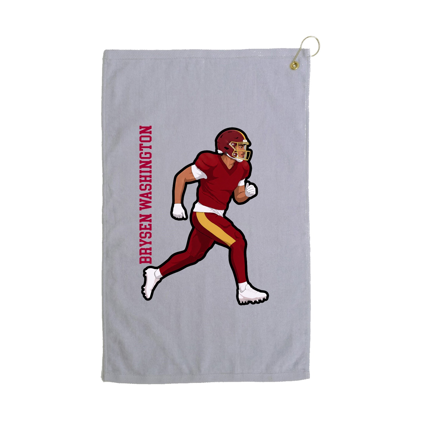 Golf Towel — Name Vertical in Grey