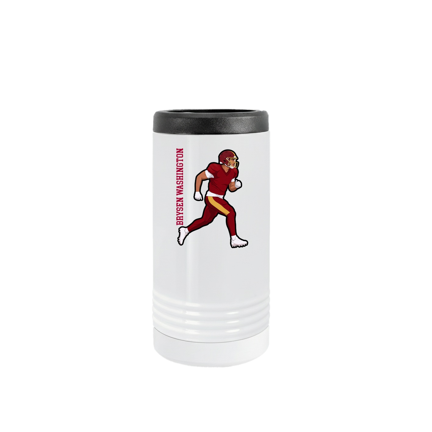 Slim Beverage Holder — Name Vertical in White
