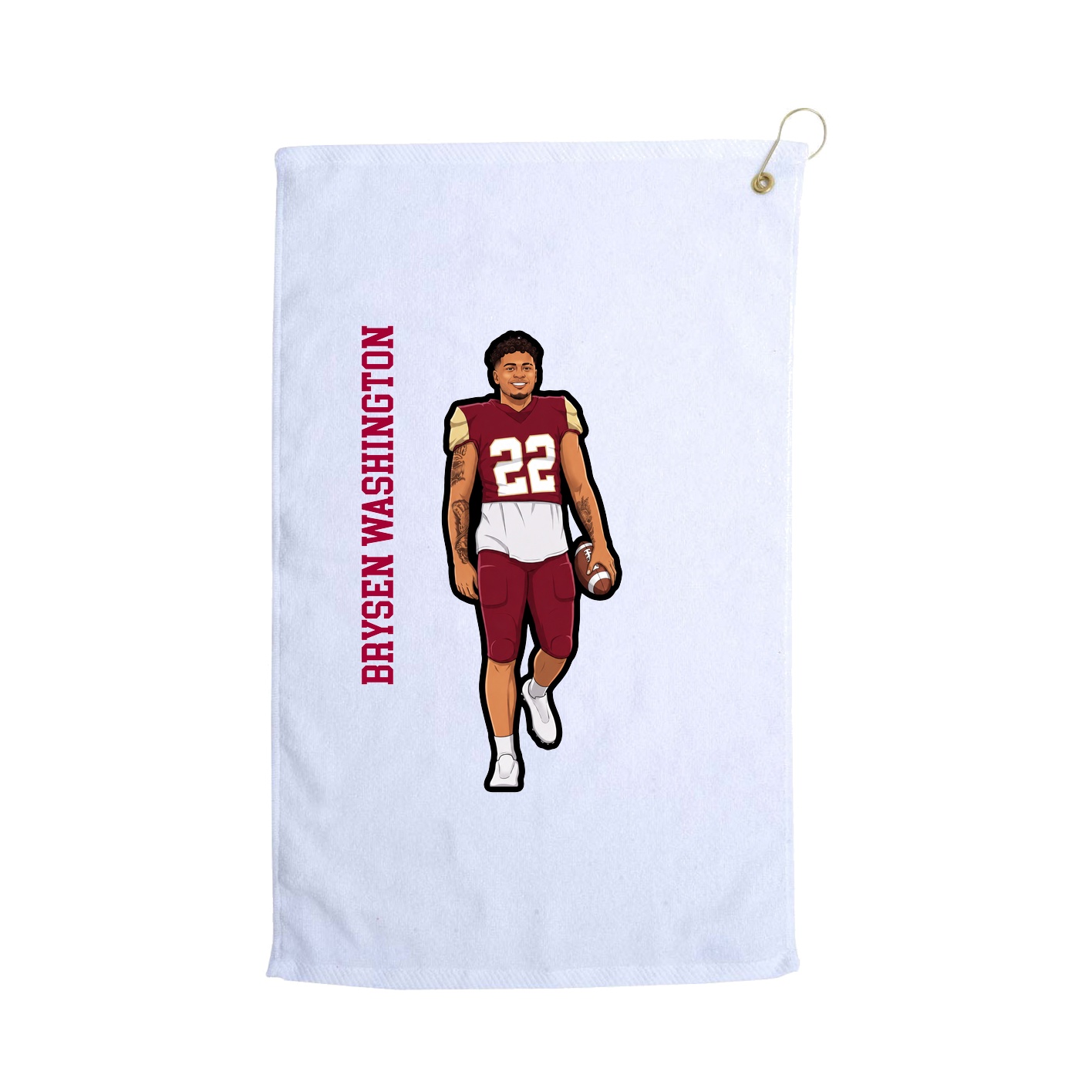 Golf Towel — Name Vertical in White
