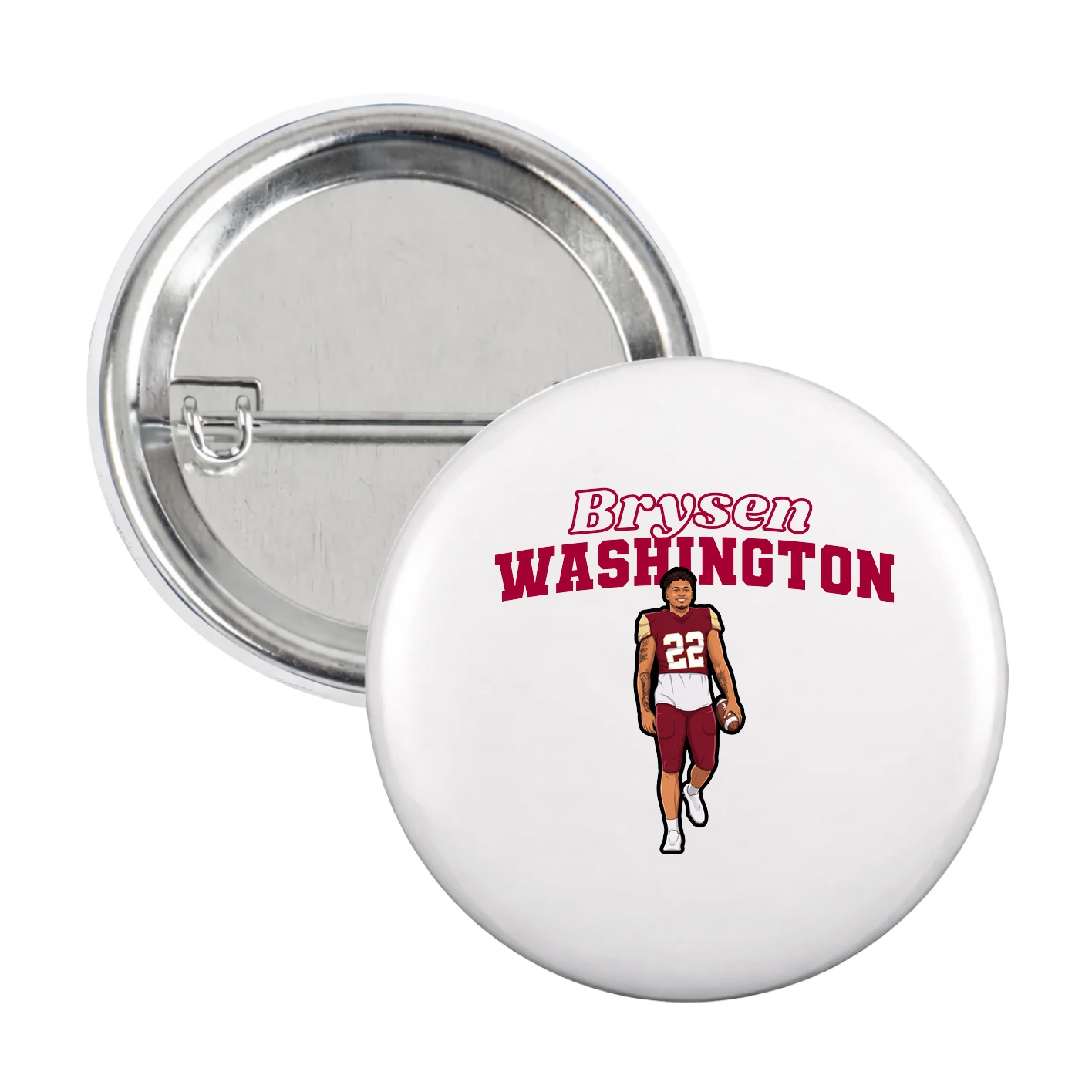 Game Day Button — Name Arch in White