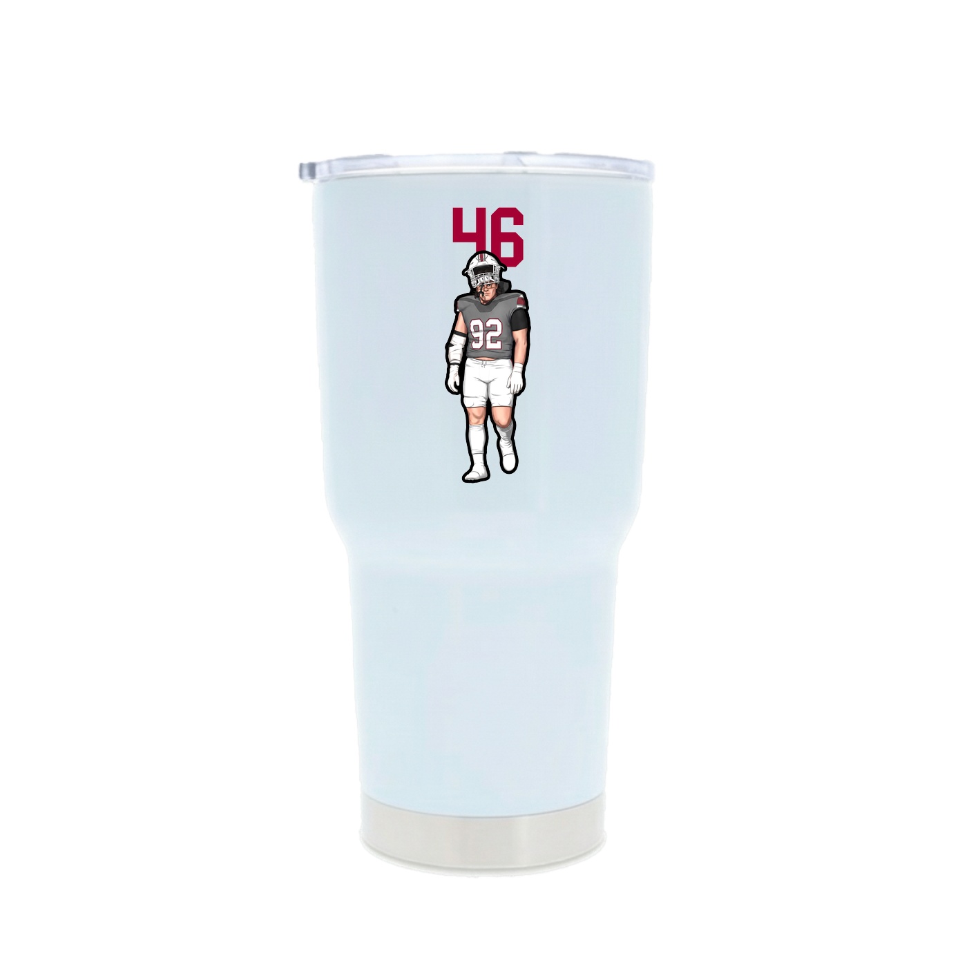 30oz Stainless Steel Tumbler — Number Top in White