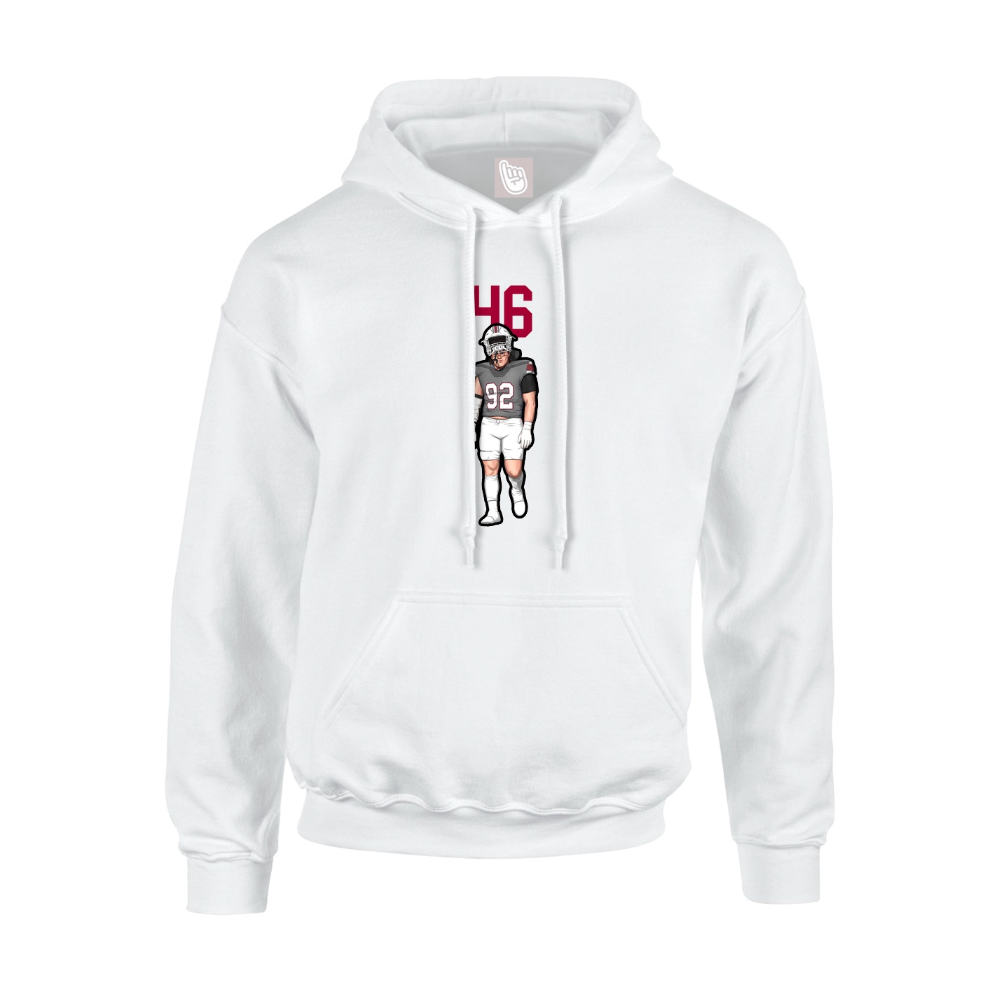 Youth Hoodie — Number Top in White