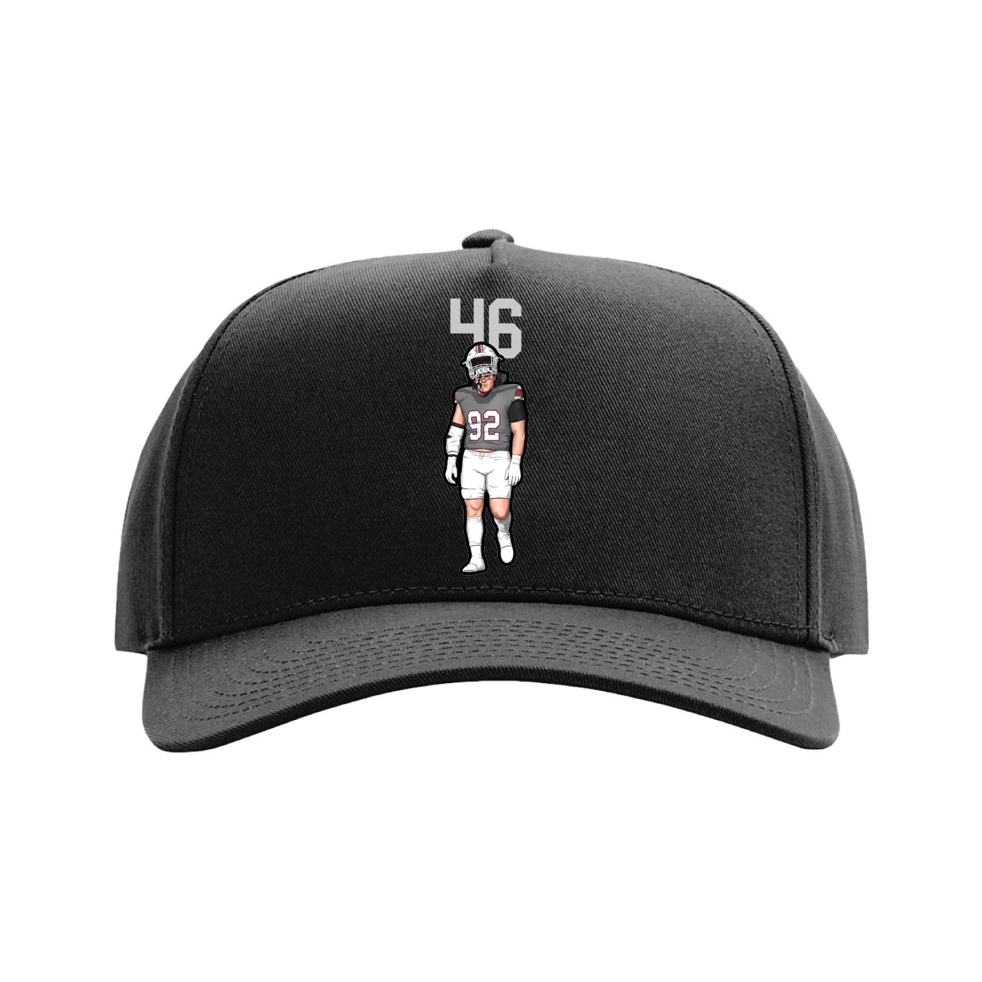 Full Fabric Five-Panel Champ Cap — Number Top in Black