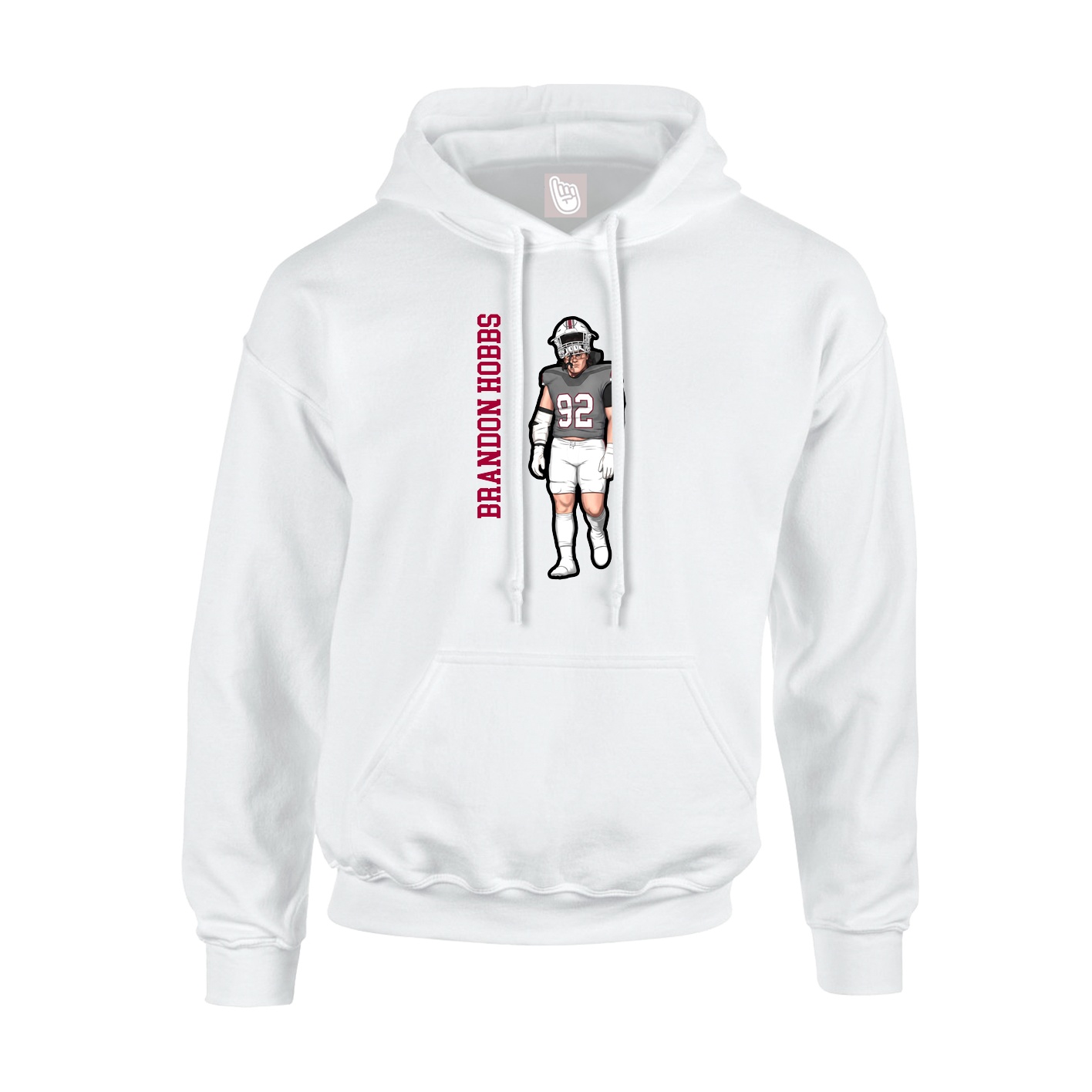 Youth Hoodie — Name Vertical in White