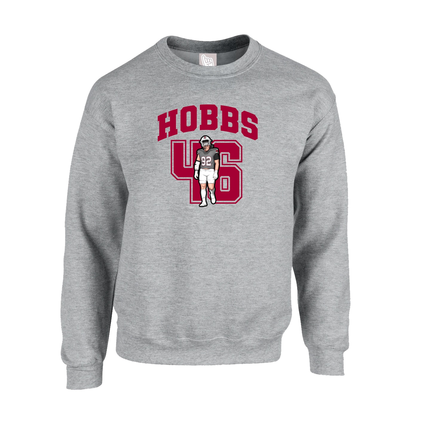 Fleece Crew — Number in Grey