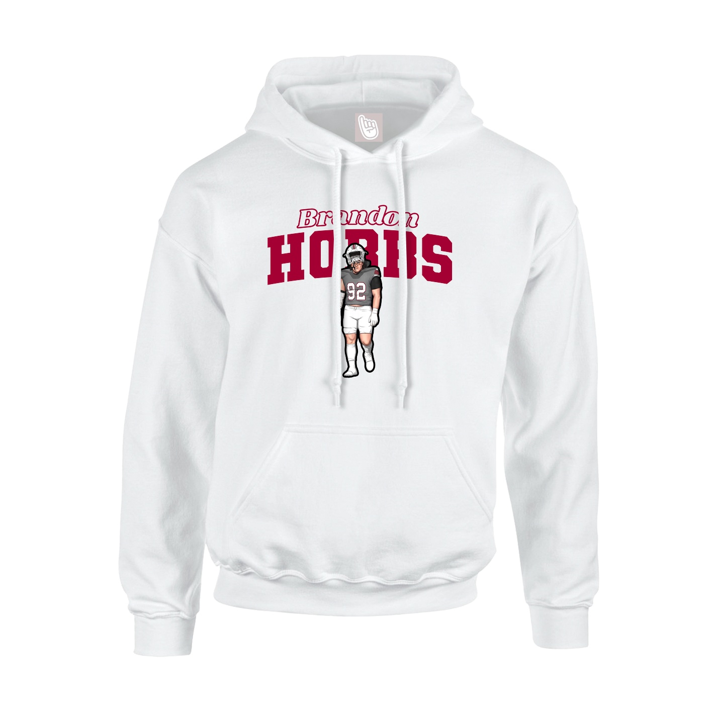 Youth Hoodie — Name Arch in White