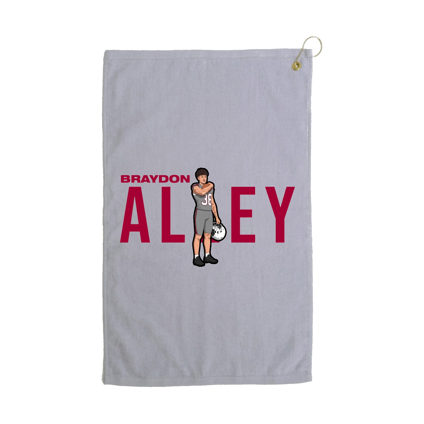 Golf Towel — Player Name in Grey