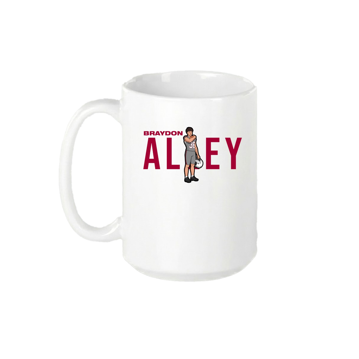 15oz Coffee Mug — Player Name in White