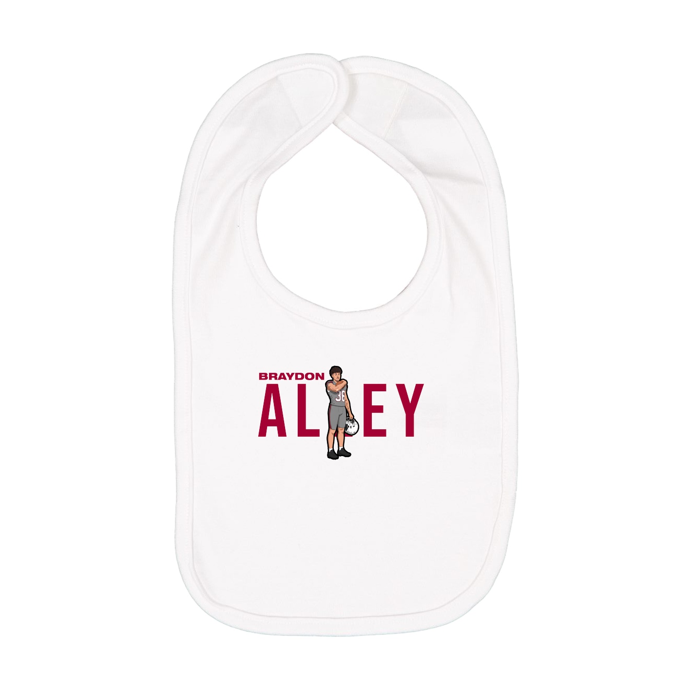 Infant Bib — Player Name in White