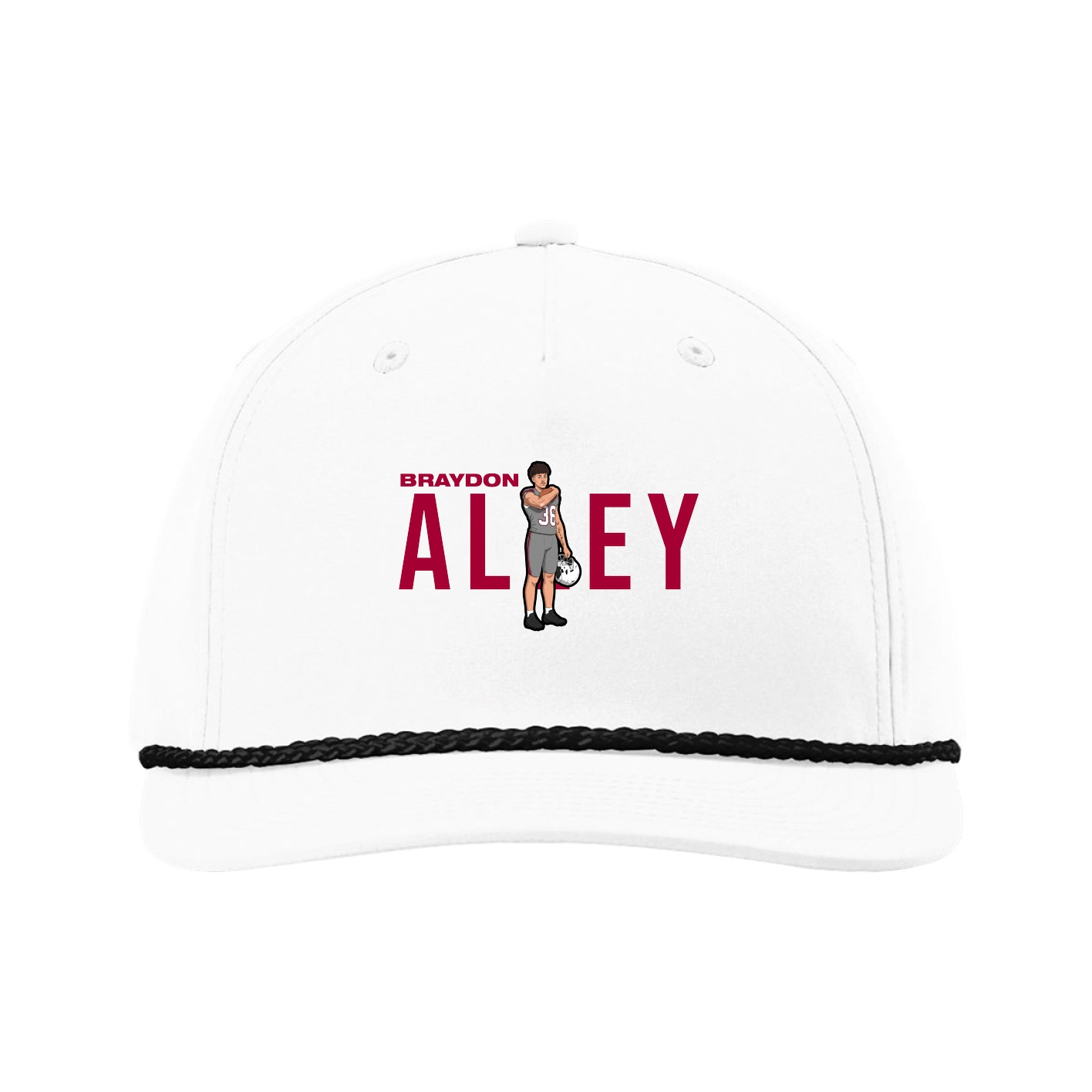 Five-Panel Classic Rope Cap — Player Name in White