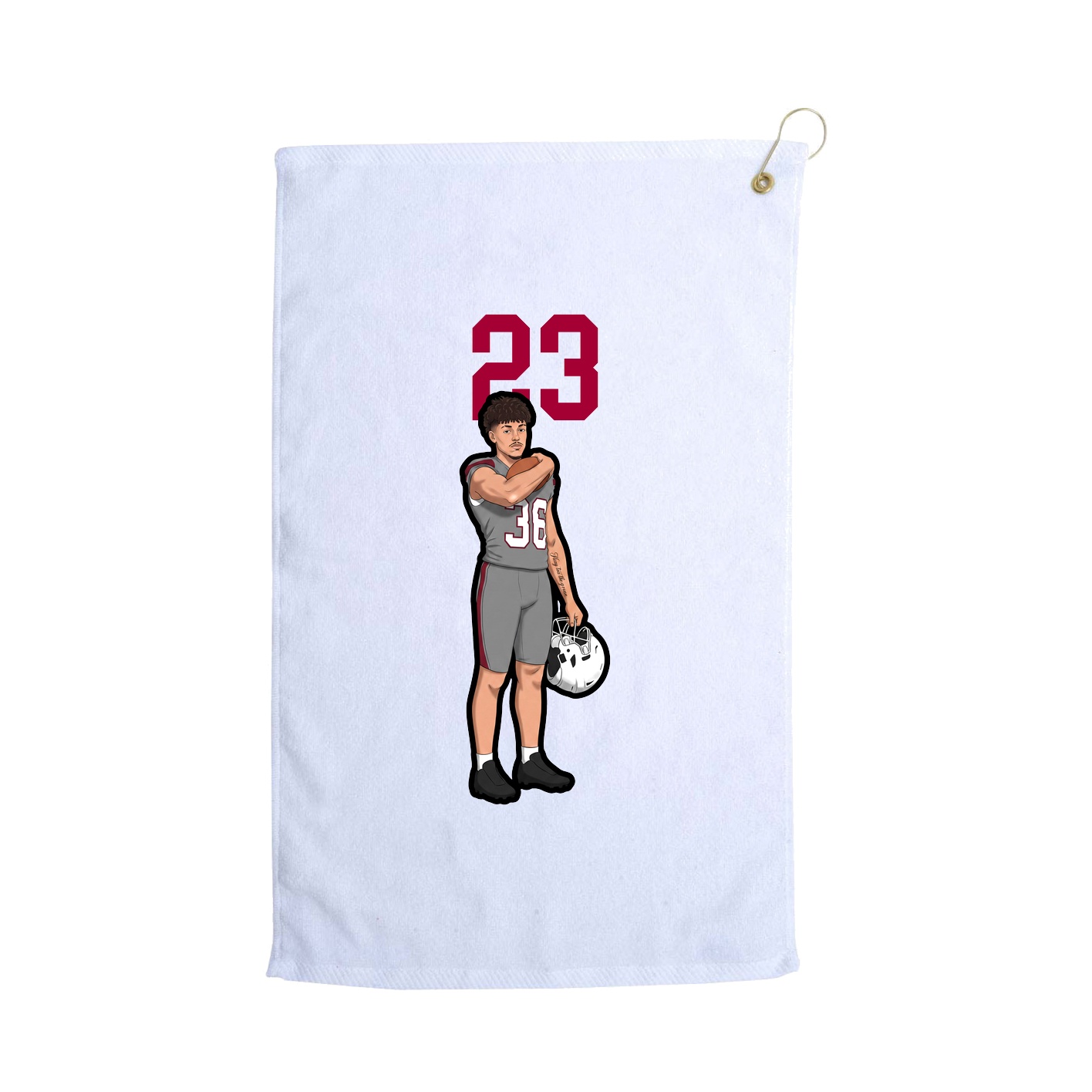 Golf Towel — Number Top in White