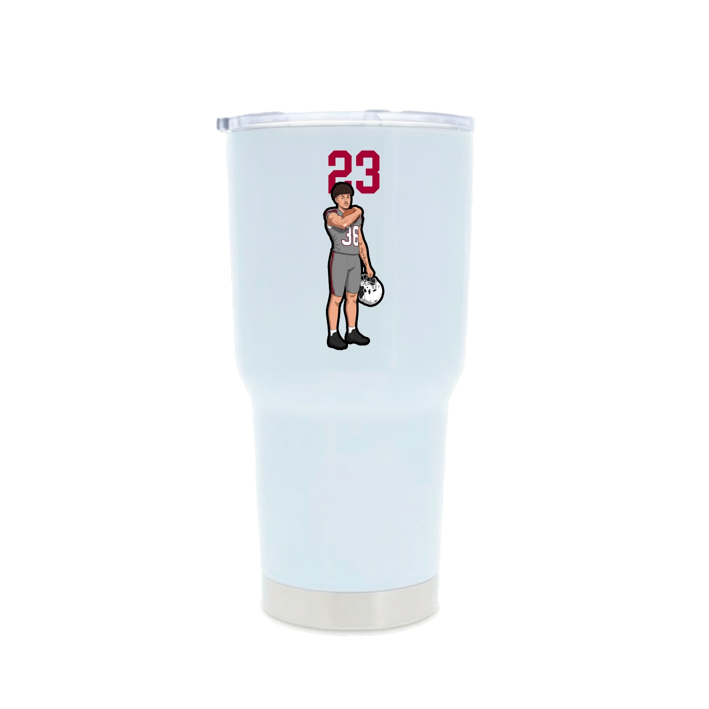 30oz Stainless Steel Tumbler — Number Top in White