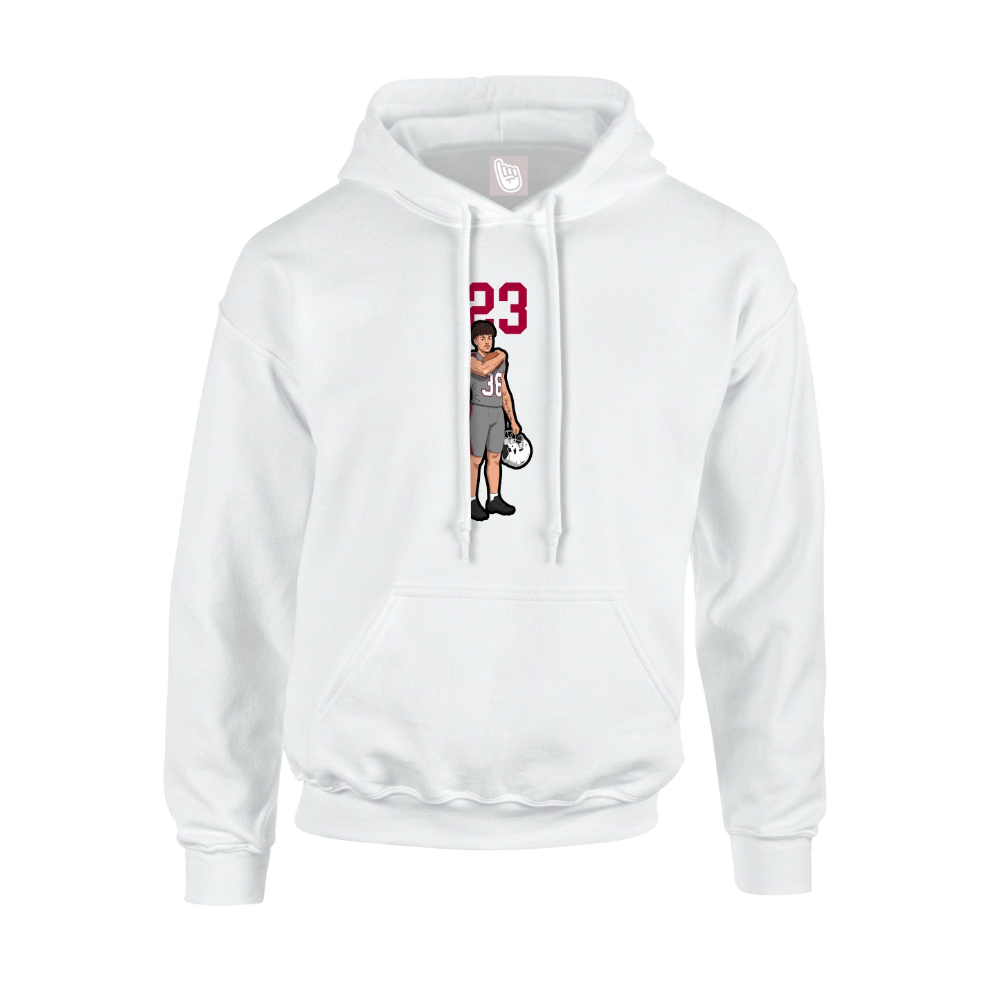 Youth Hoodie — Number Top in White