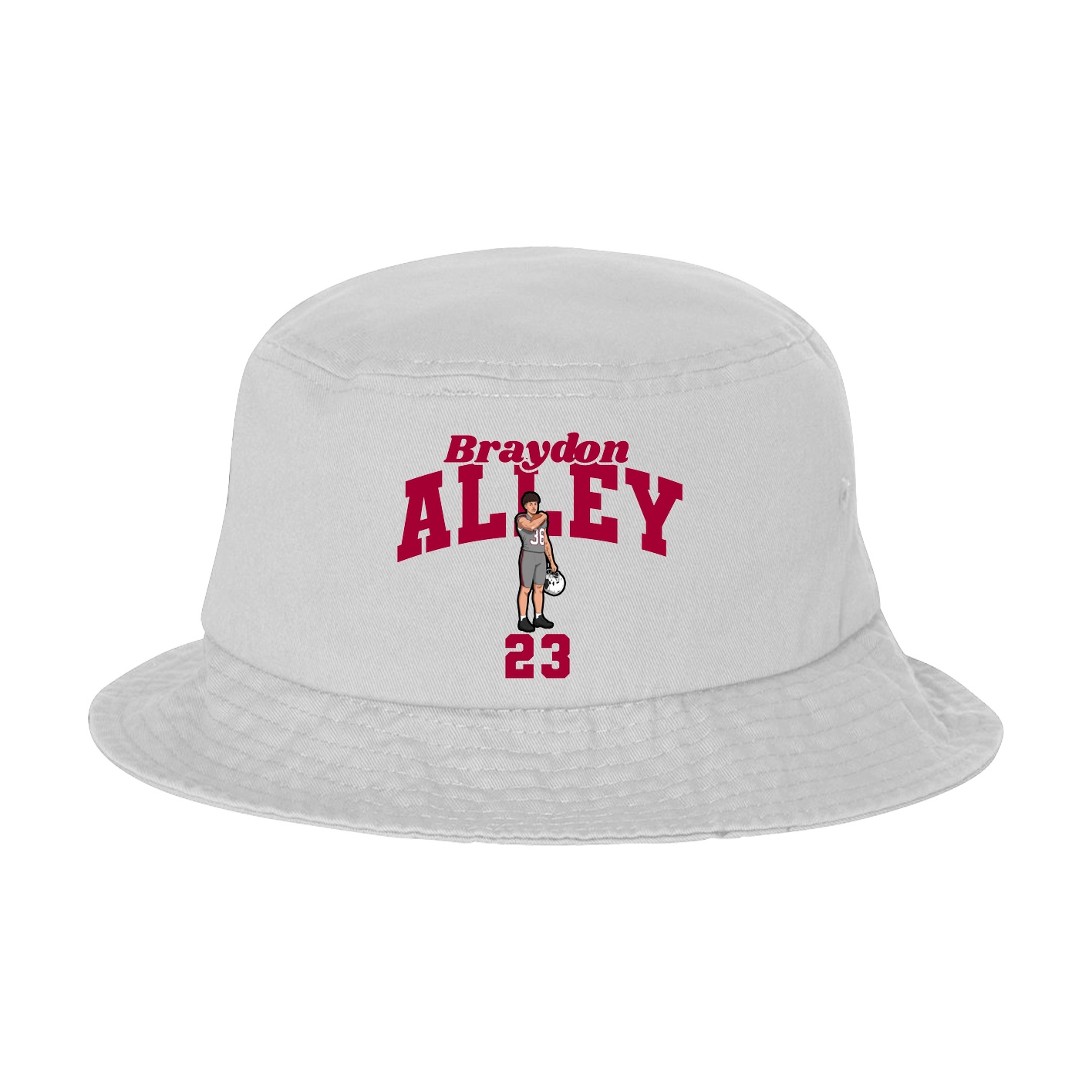 Bucket Cap — Signature Arch in White