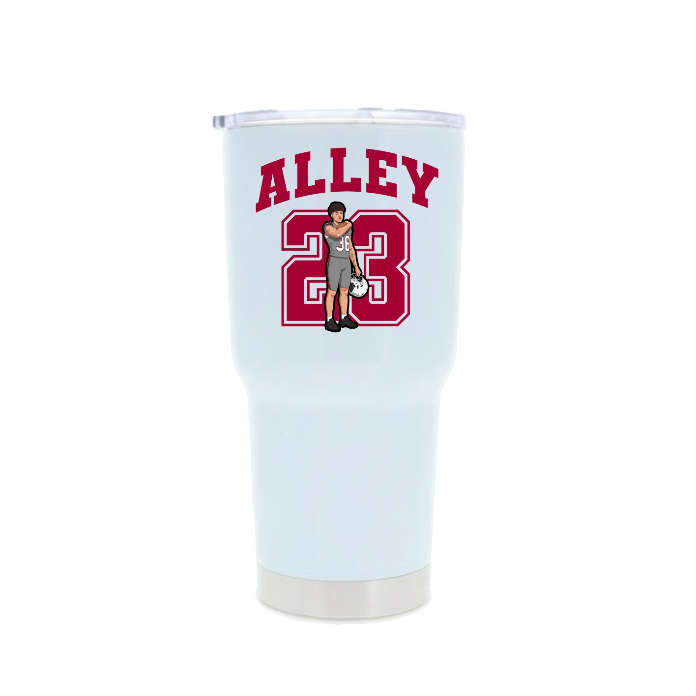 30oz Stainless Steel Tumbler — Number in White