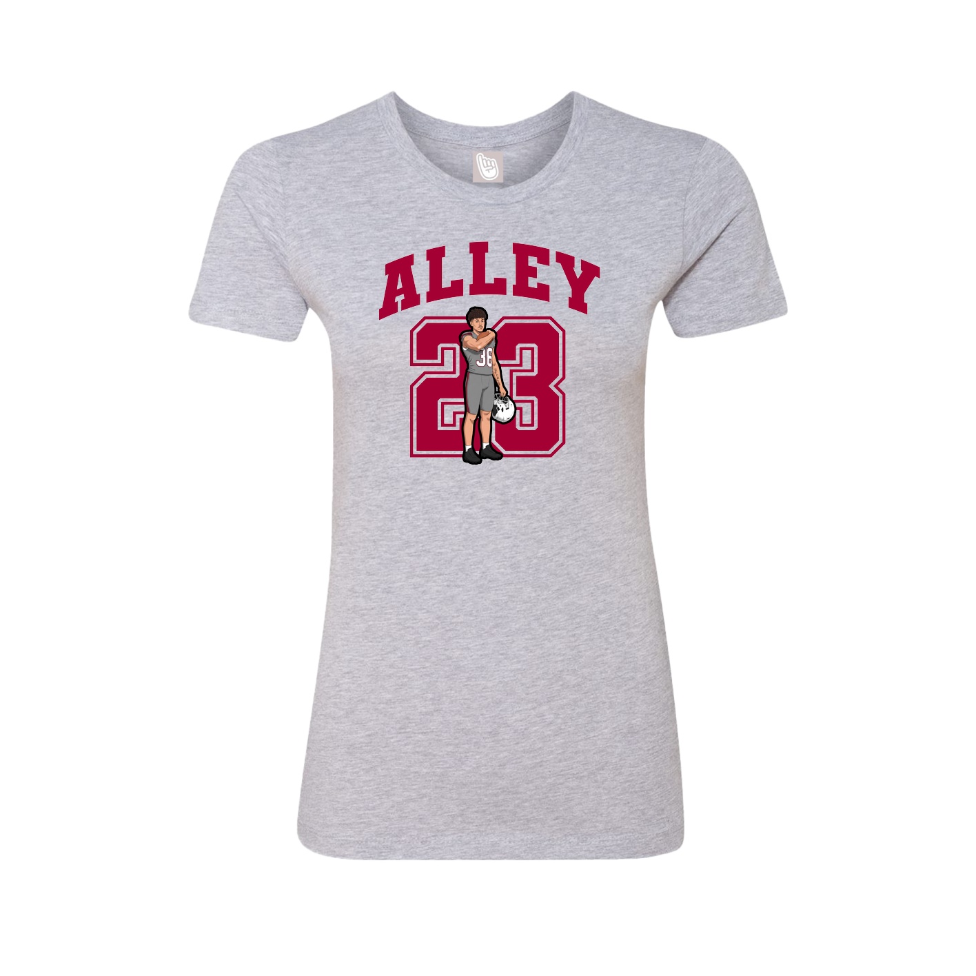 Fitted Women's Tee — Number in Grey