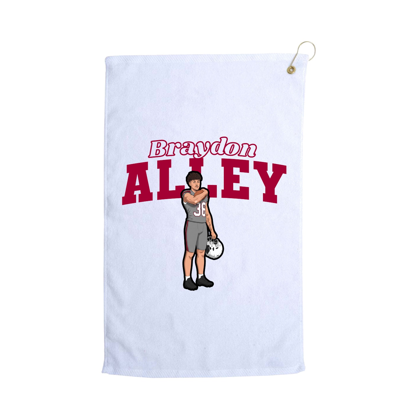 Golf Towel — Name Arch in White