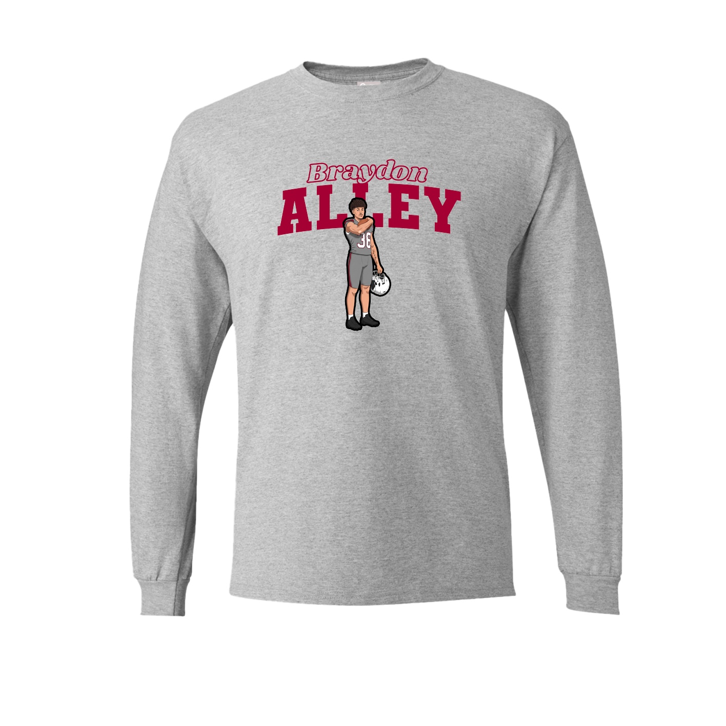 Long Sleeve Tee — Name Arch in Grey