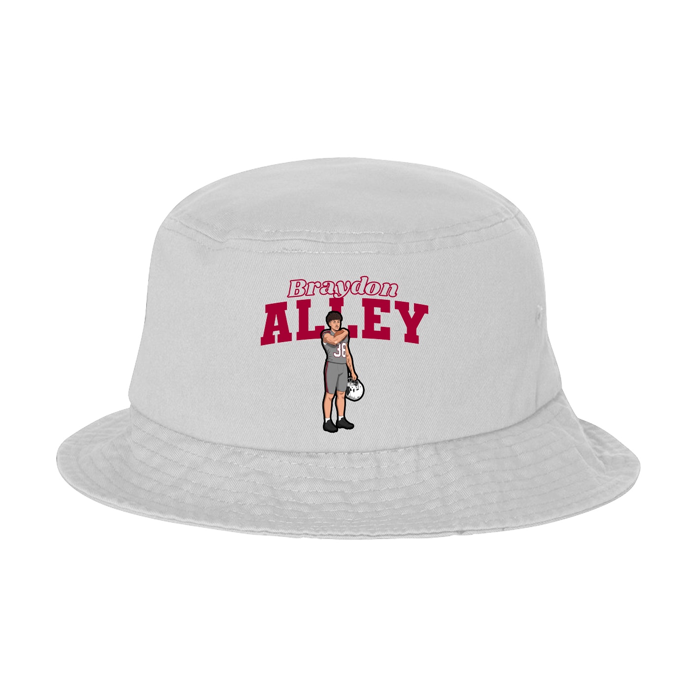 Bucket Cap — Name Arch in White