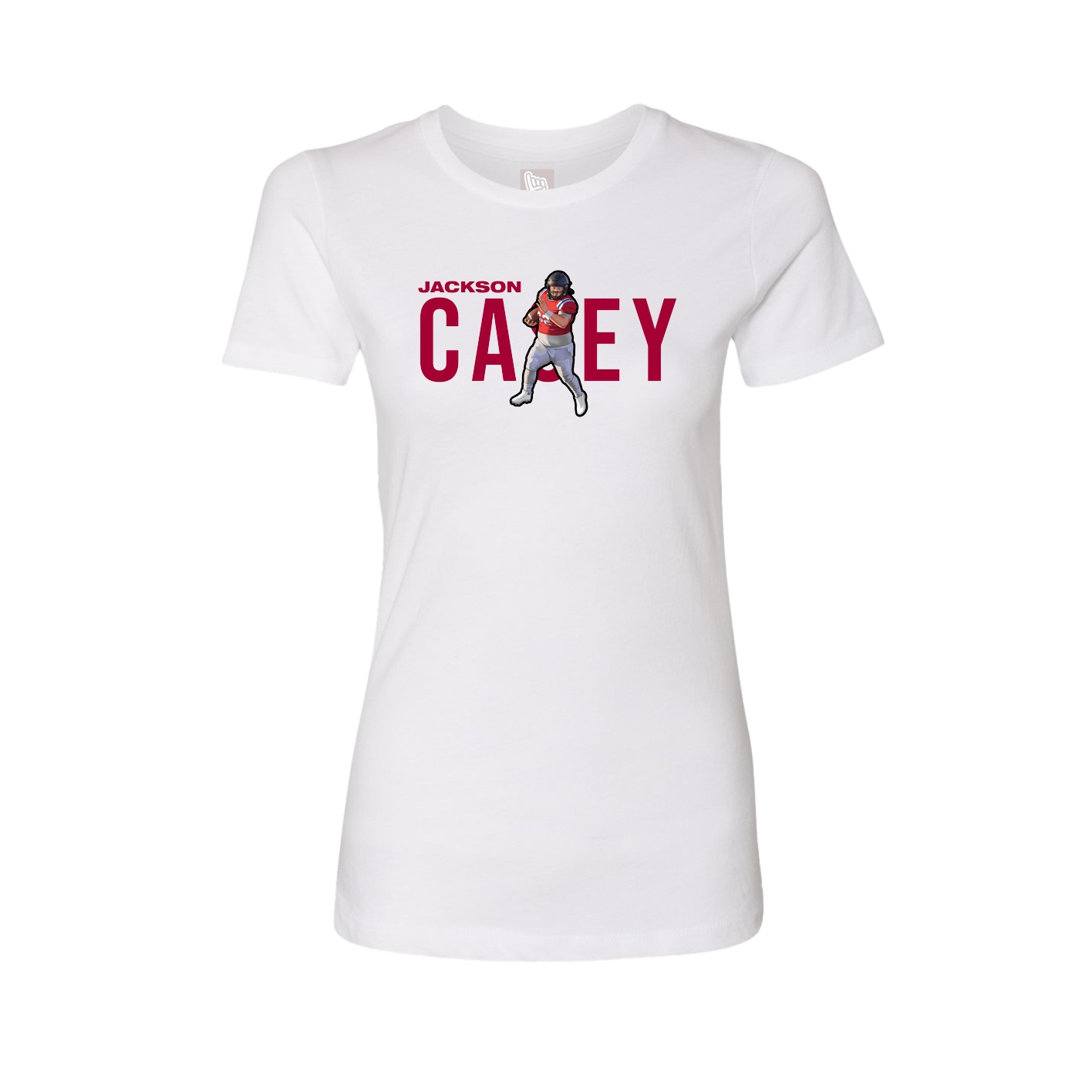 Fitted Women's Tee — Player Name in White