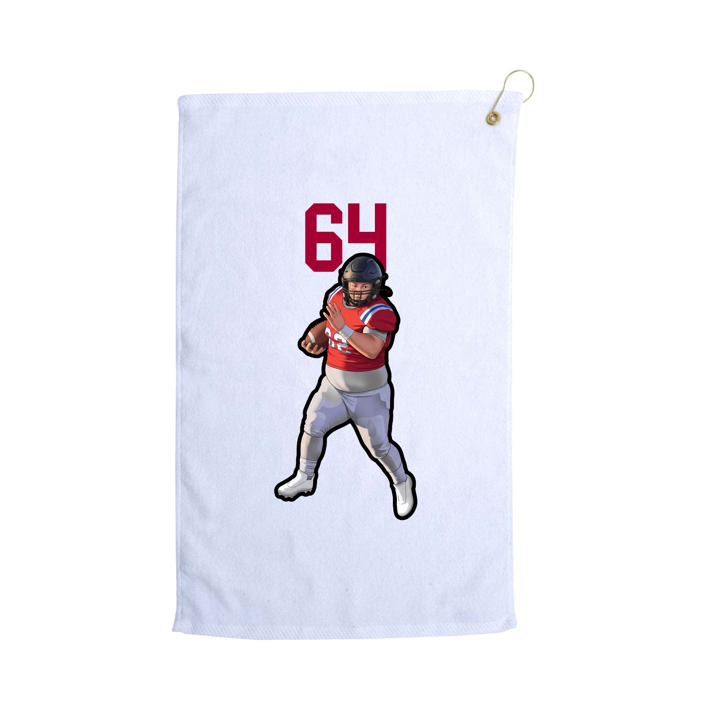 Golf Towel — Number Top in White