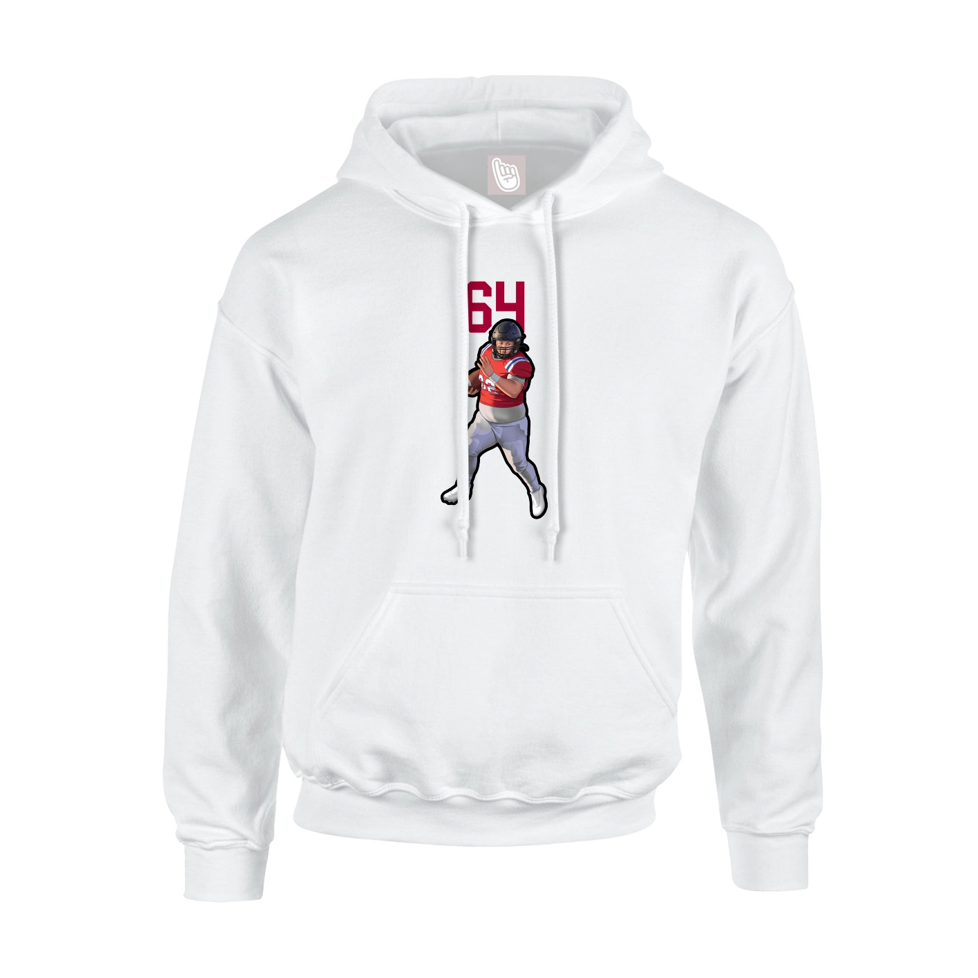 Hoodie — Number Top in White