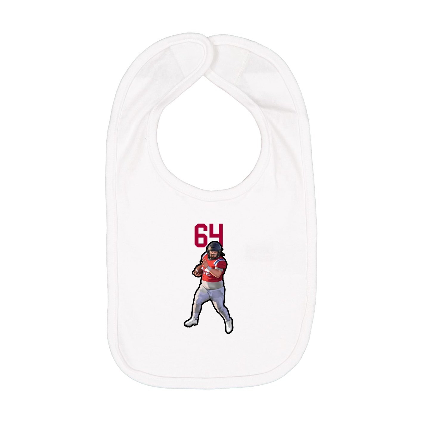 Infant Bib — Number Top in White