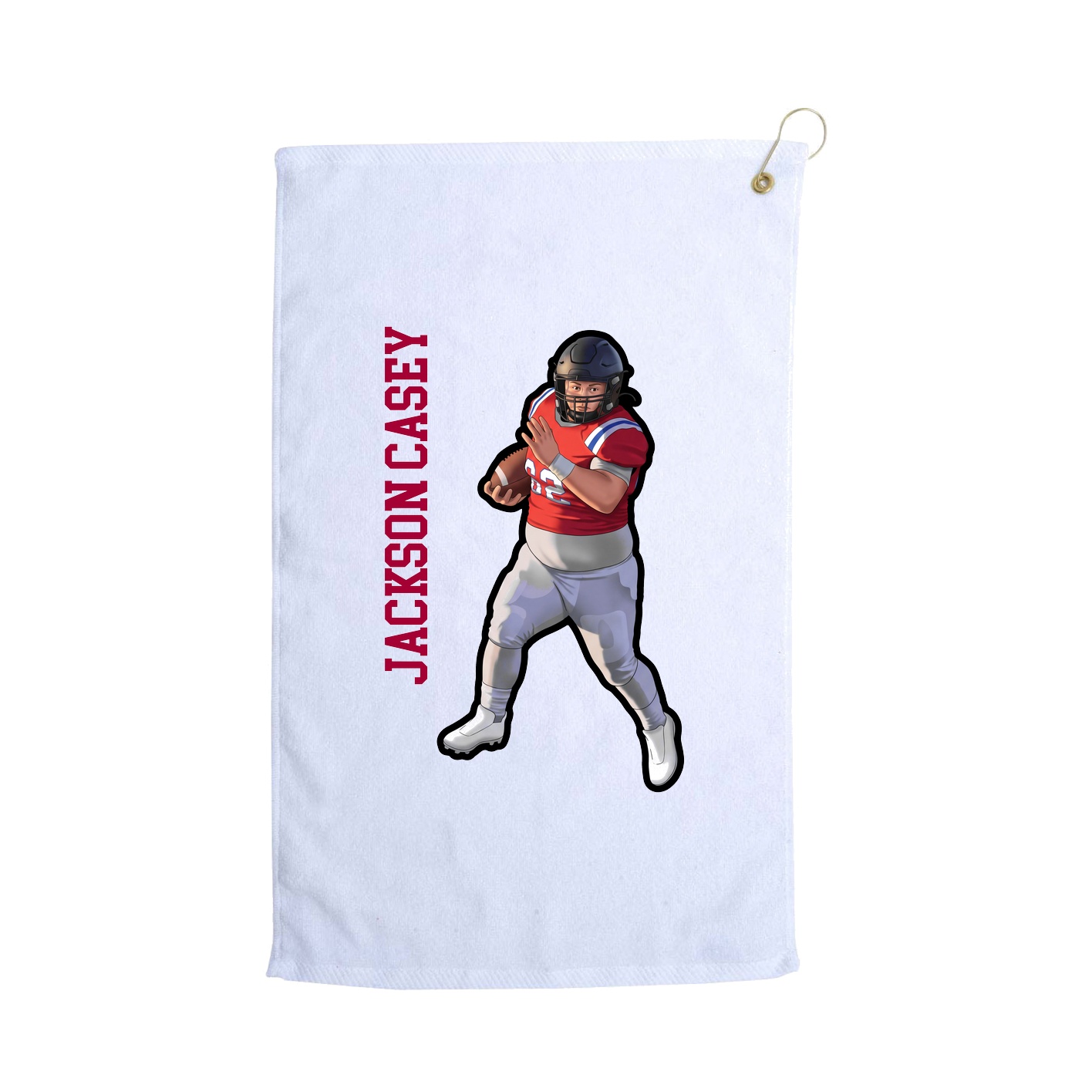 Golf Towel — Name Vertical in White