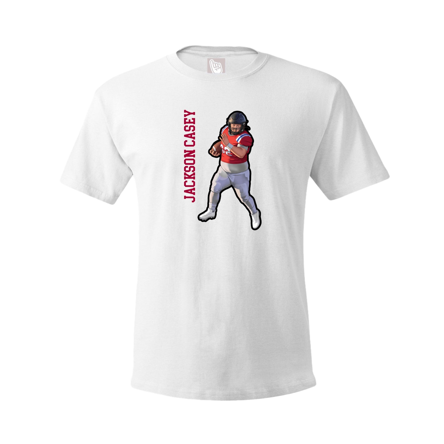 Youth Tee — Name Vertical in White