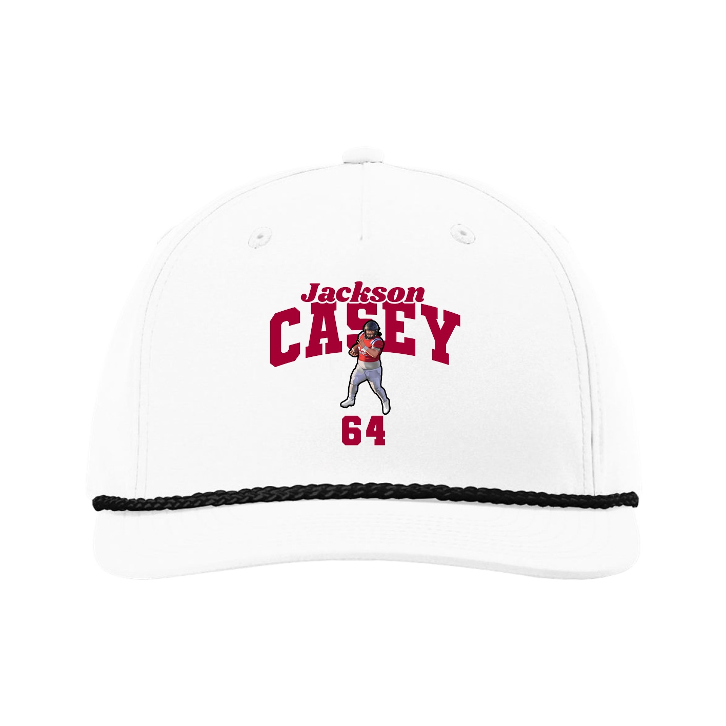 Five-Panel Classic Rope Cap — Signature Arch in White